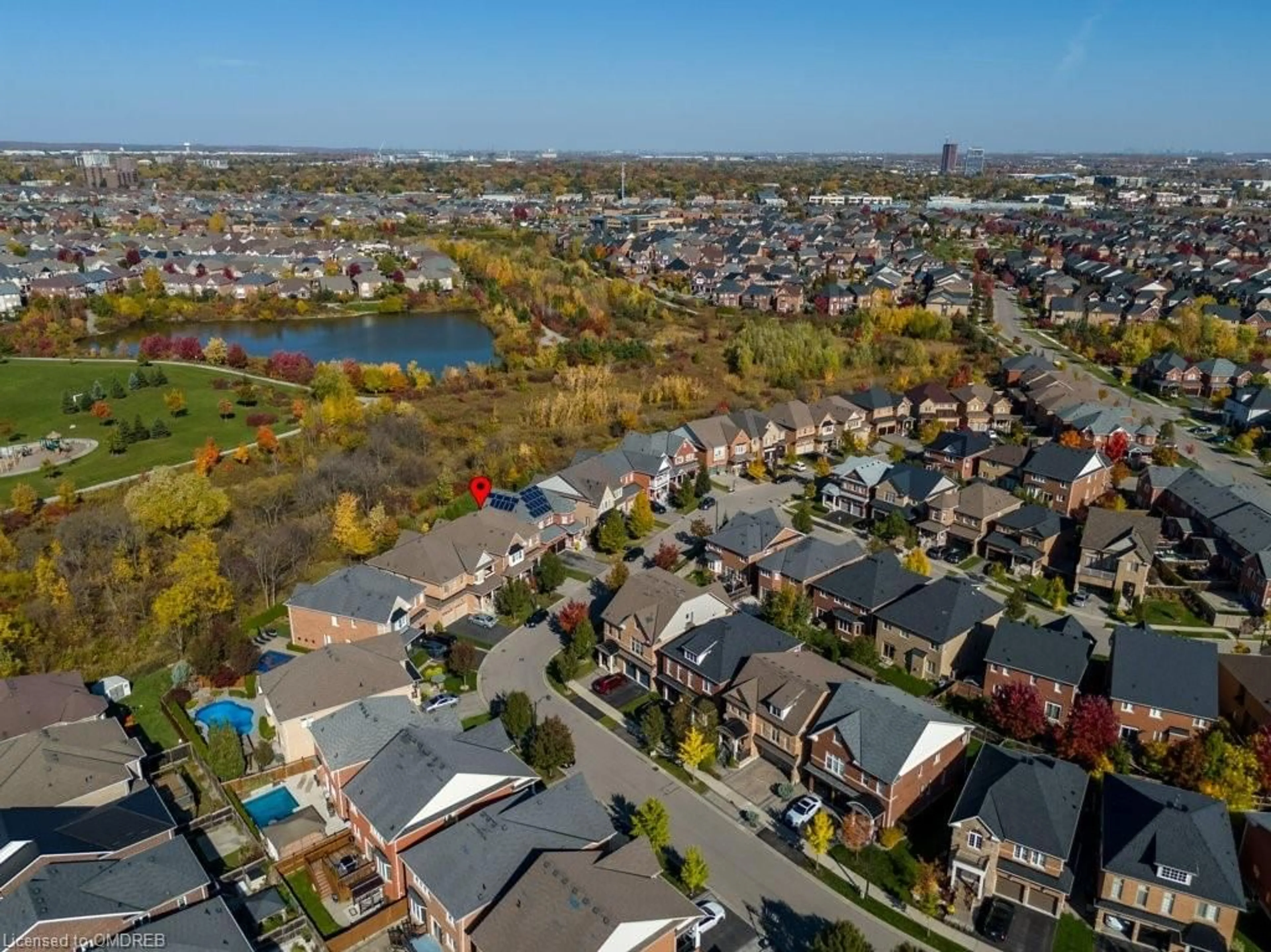 A pic from exterior of the house or condo, the view of city buildings for 358 Malboeuf Crt, Milton Ontario L9T 7Y3