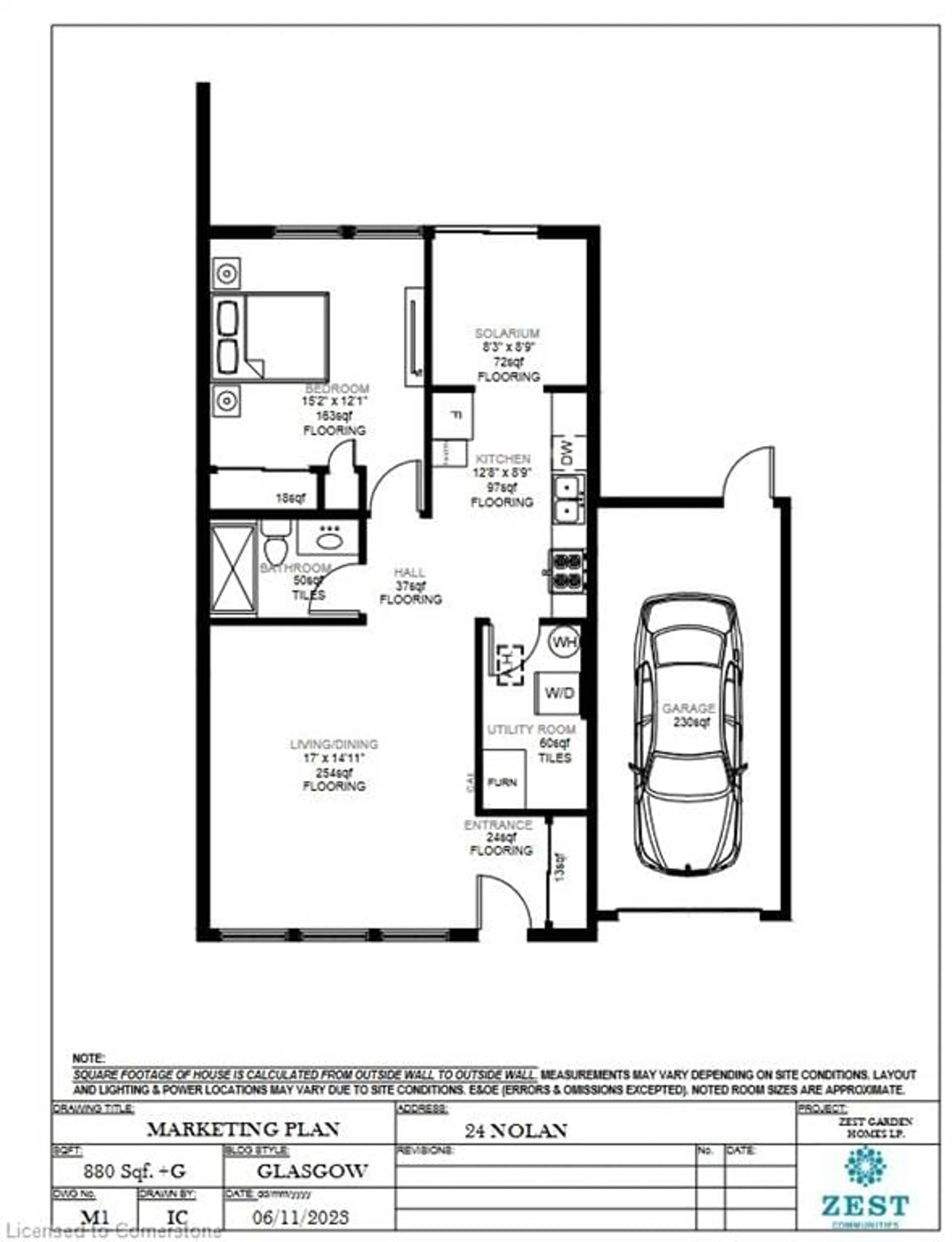 Floor plan for 24 Nolan Trail, Hamilton Ontario L9B 1T8