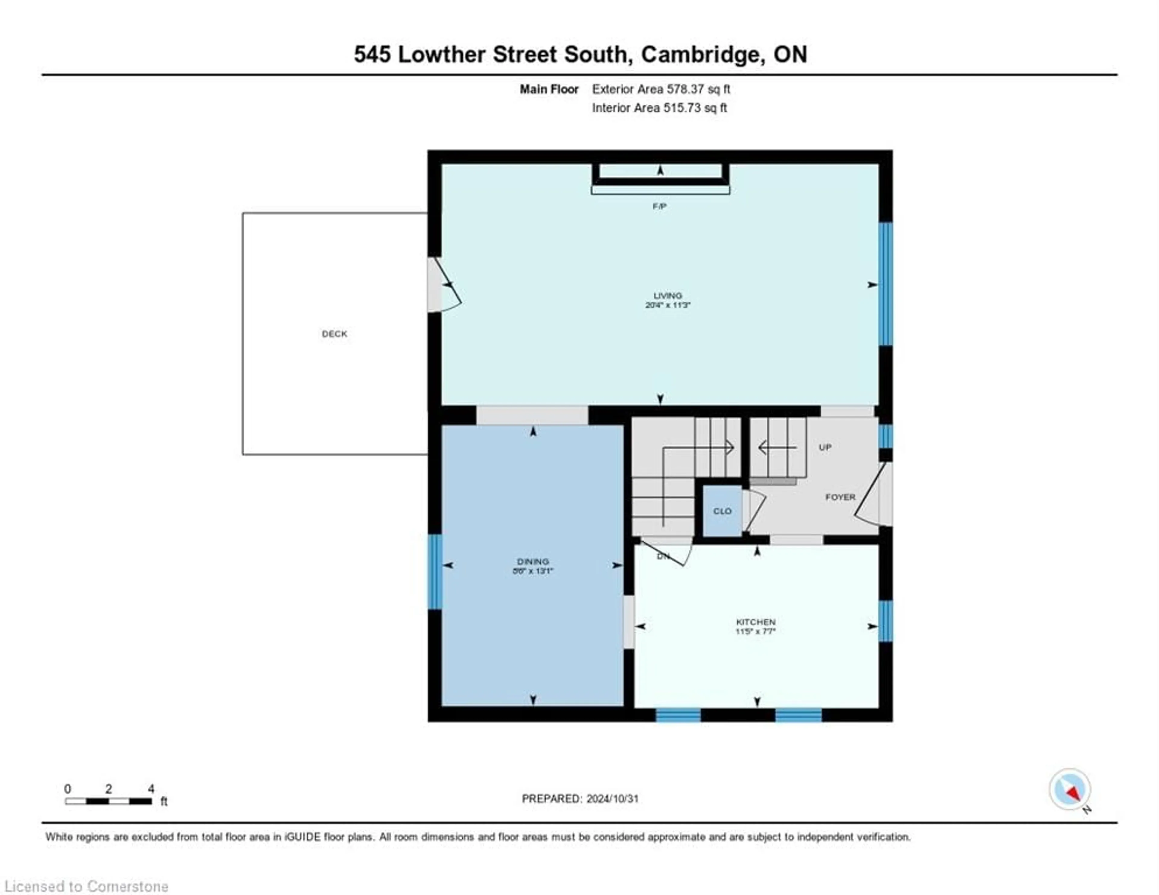 Floor plan for 545 Lowther St, Cambridge Ontario N3H 1Z4