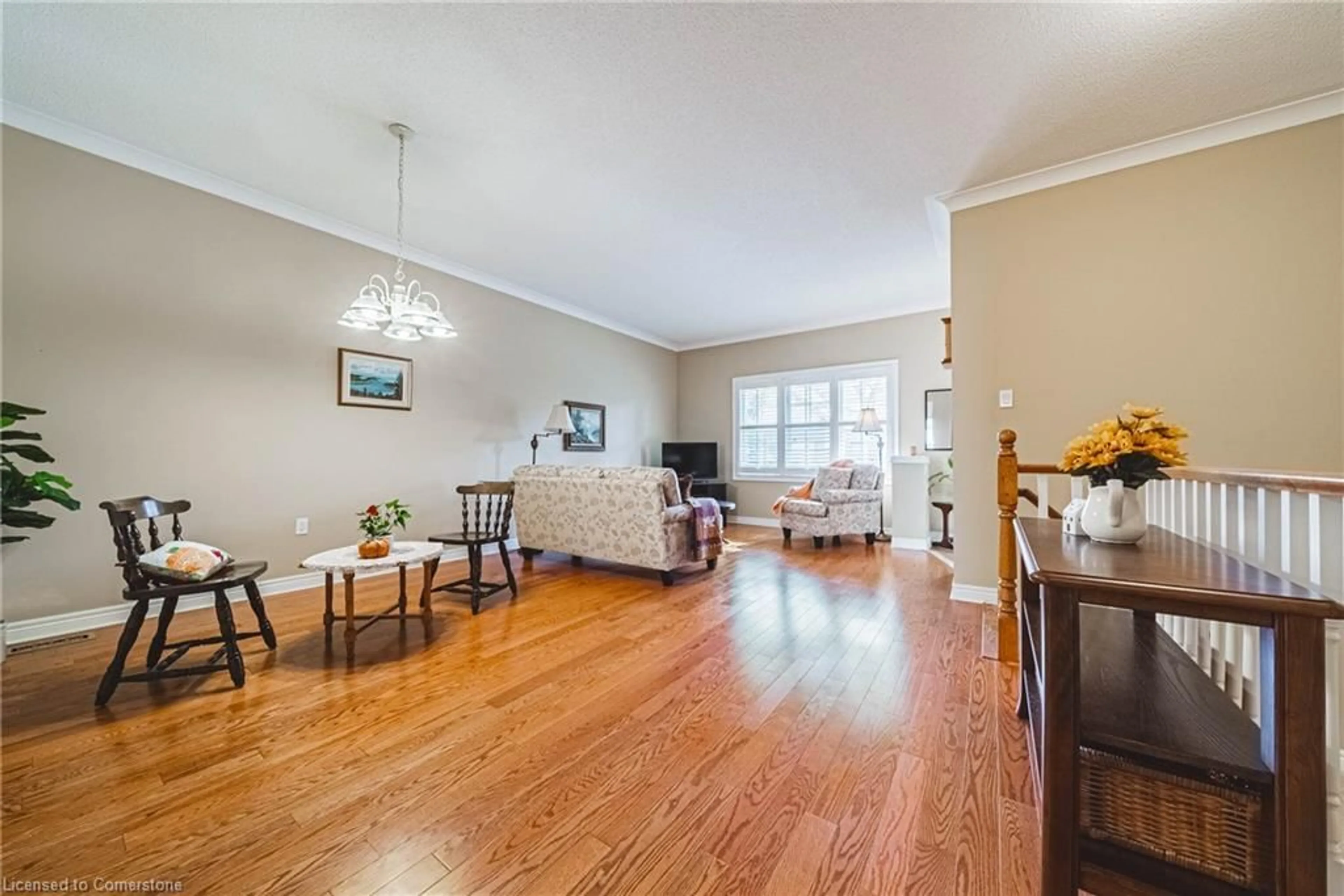 Living room, wood floors for 34 Southbrook Dr #49, Binbrook Ontario L0R 1C0