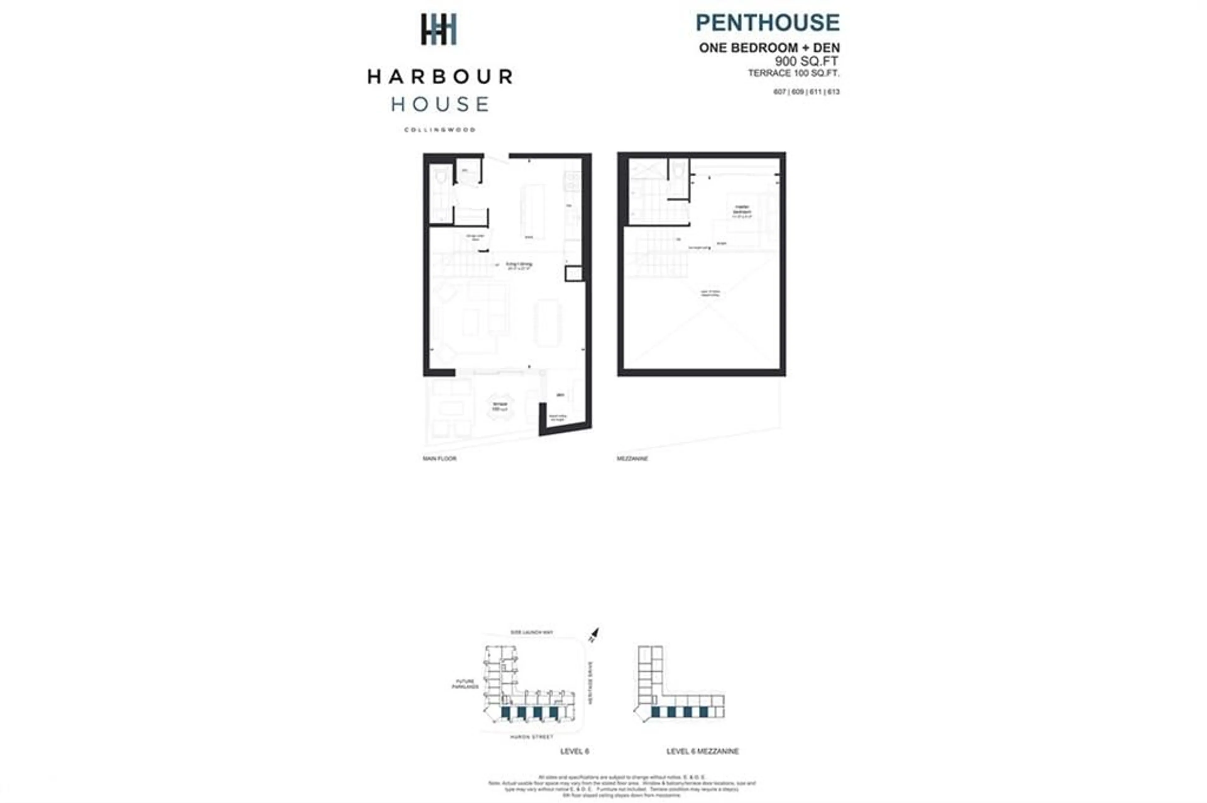 Floor plan for 31 Huron St #607, Collingwood Ontario L9Y 1C3