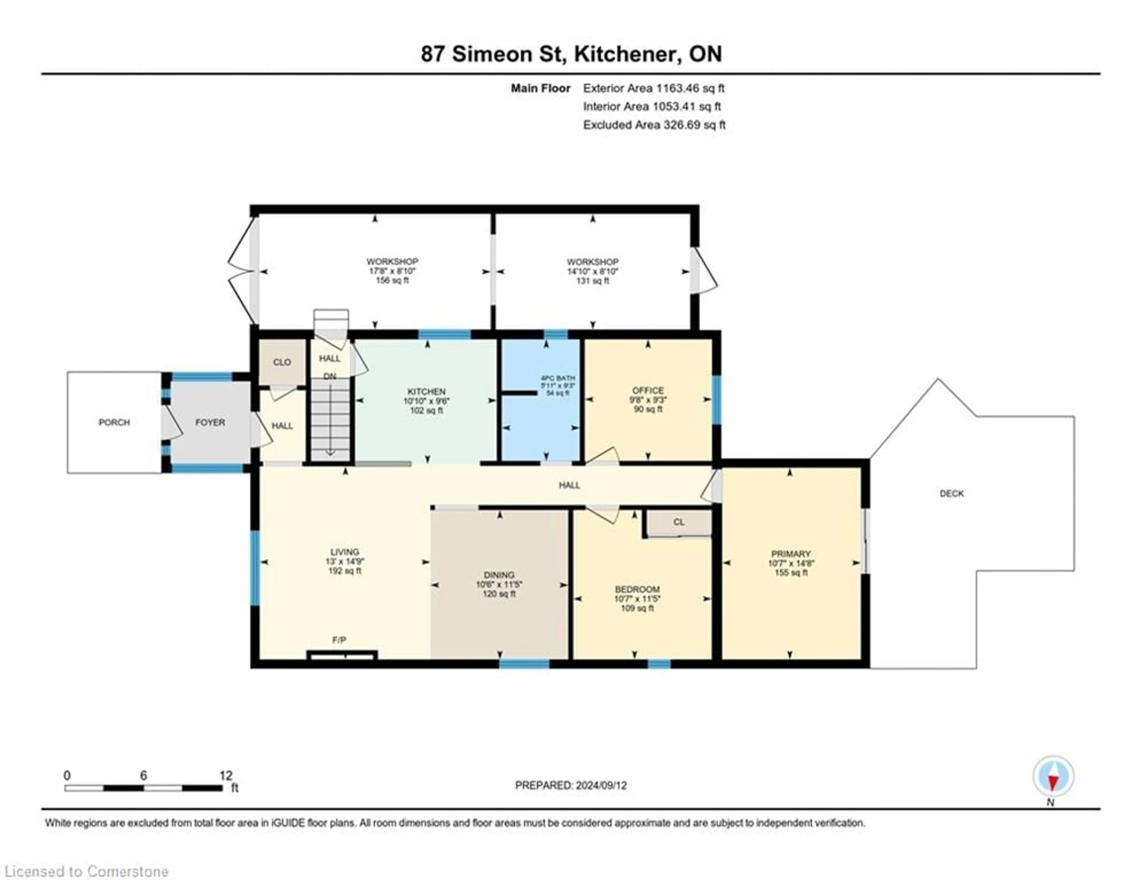 Floor plan for 87 Simeon St, Kitchener Ontario N2H 1S4