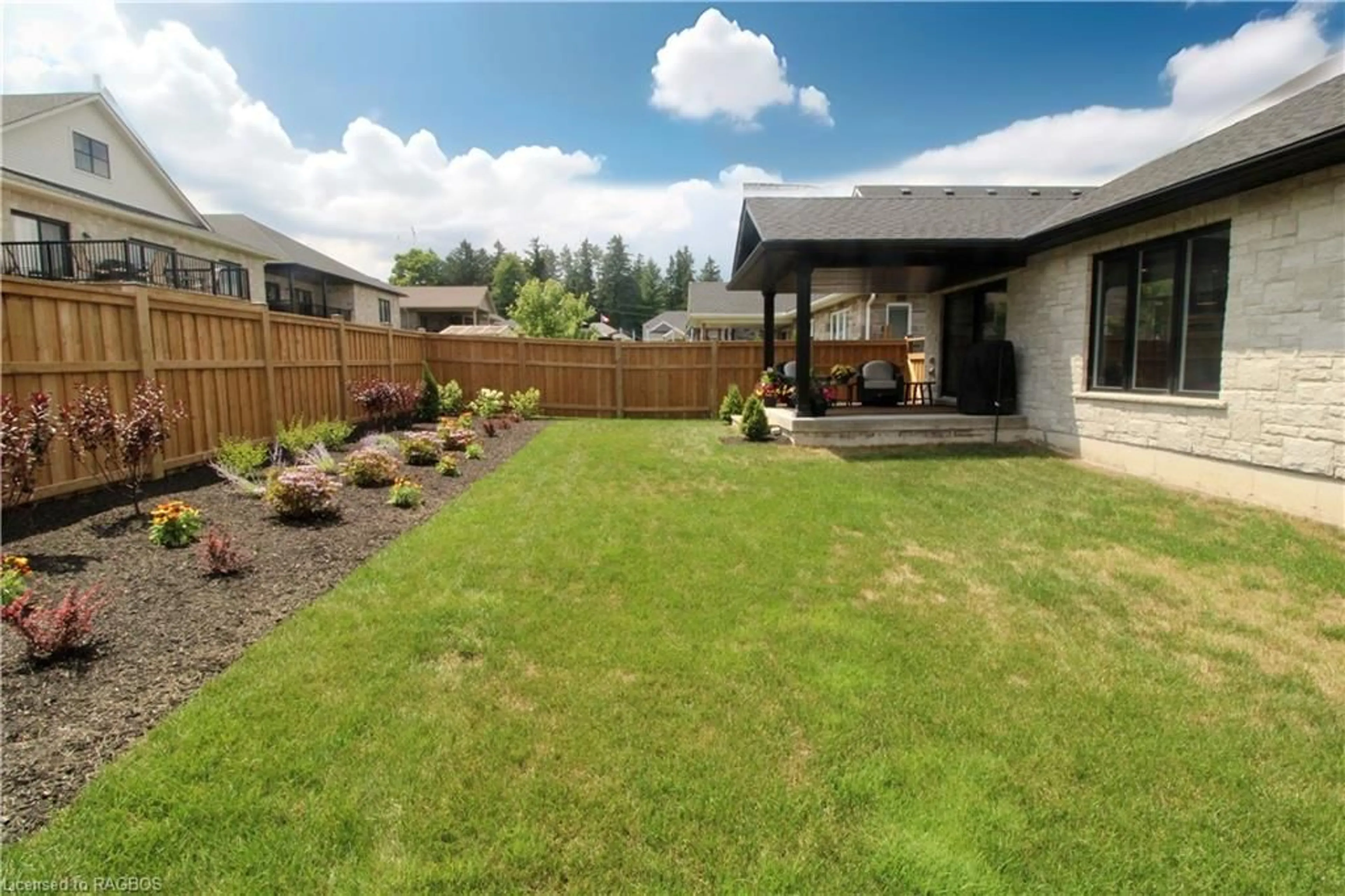 Frontside or backside of a home, the fenced backyard for 111 Third St, Walkerton Ontario N0G 2V0