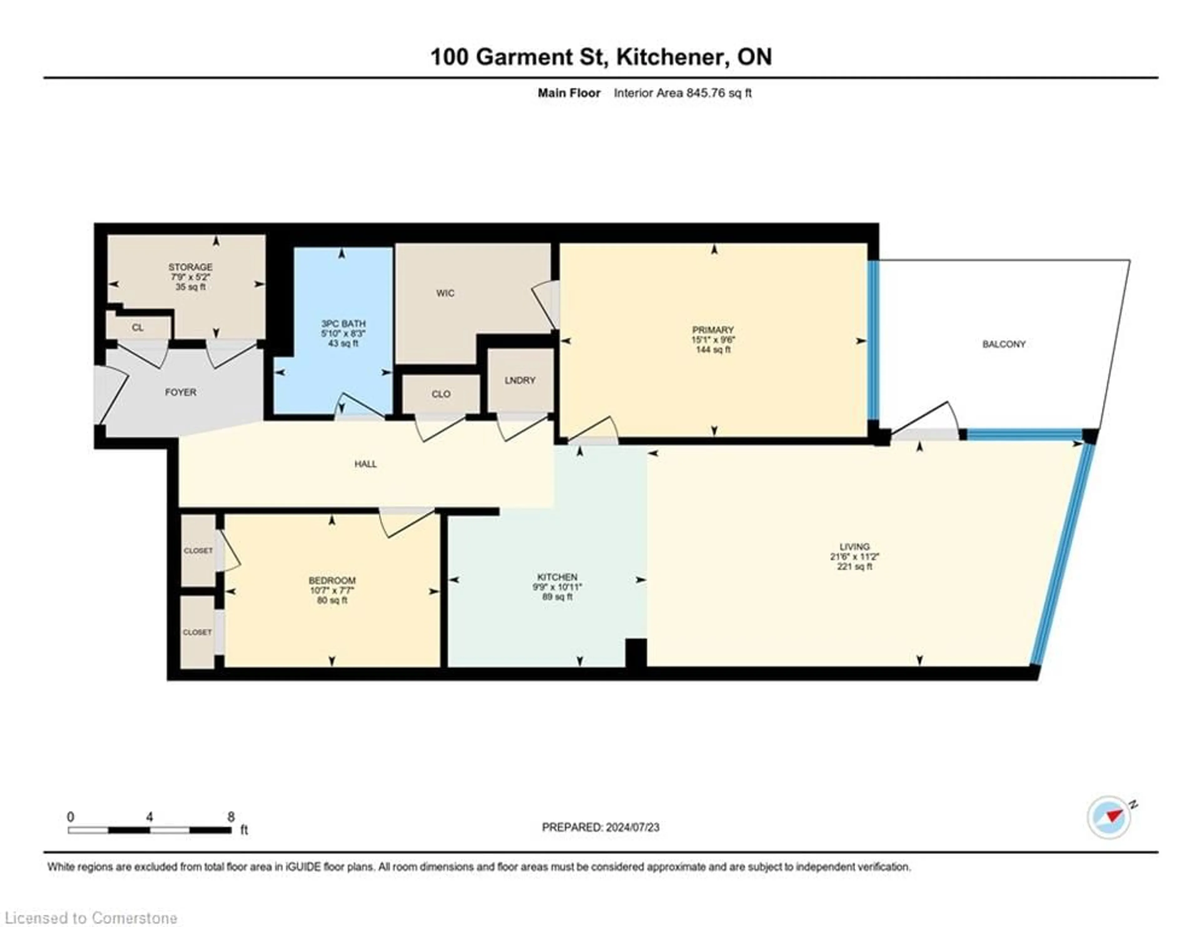 Floor plan for 100 Garment St #301, Kitchener Ontario N2G 0C3