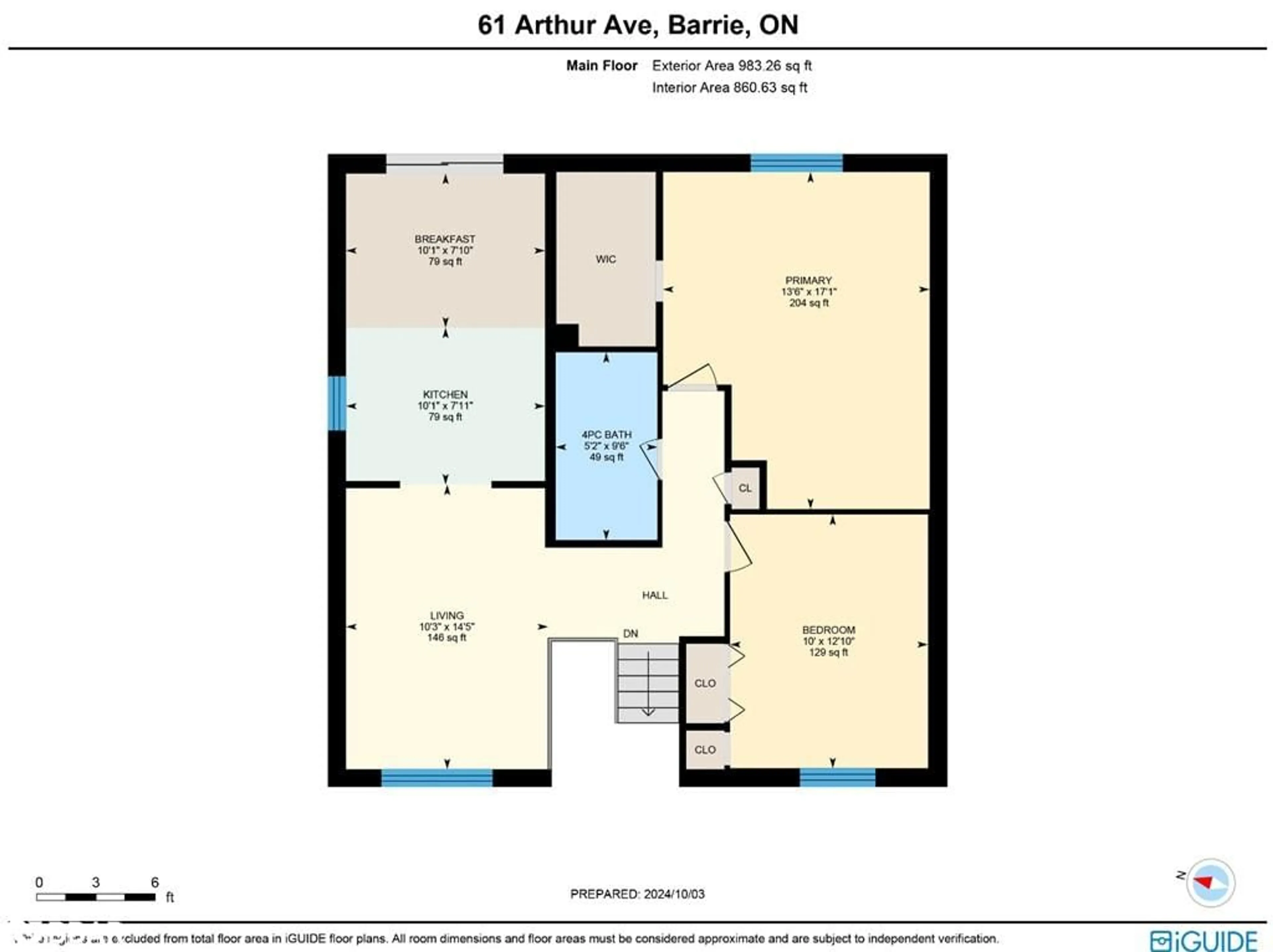 Floor plan for 61 Arthur Ave, Barrie Ontario L4M 6H5