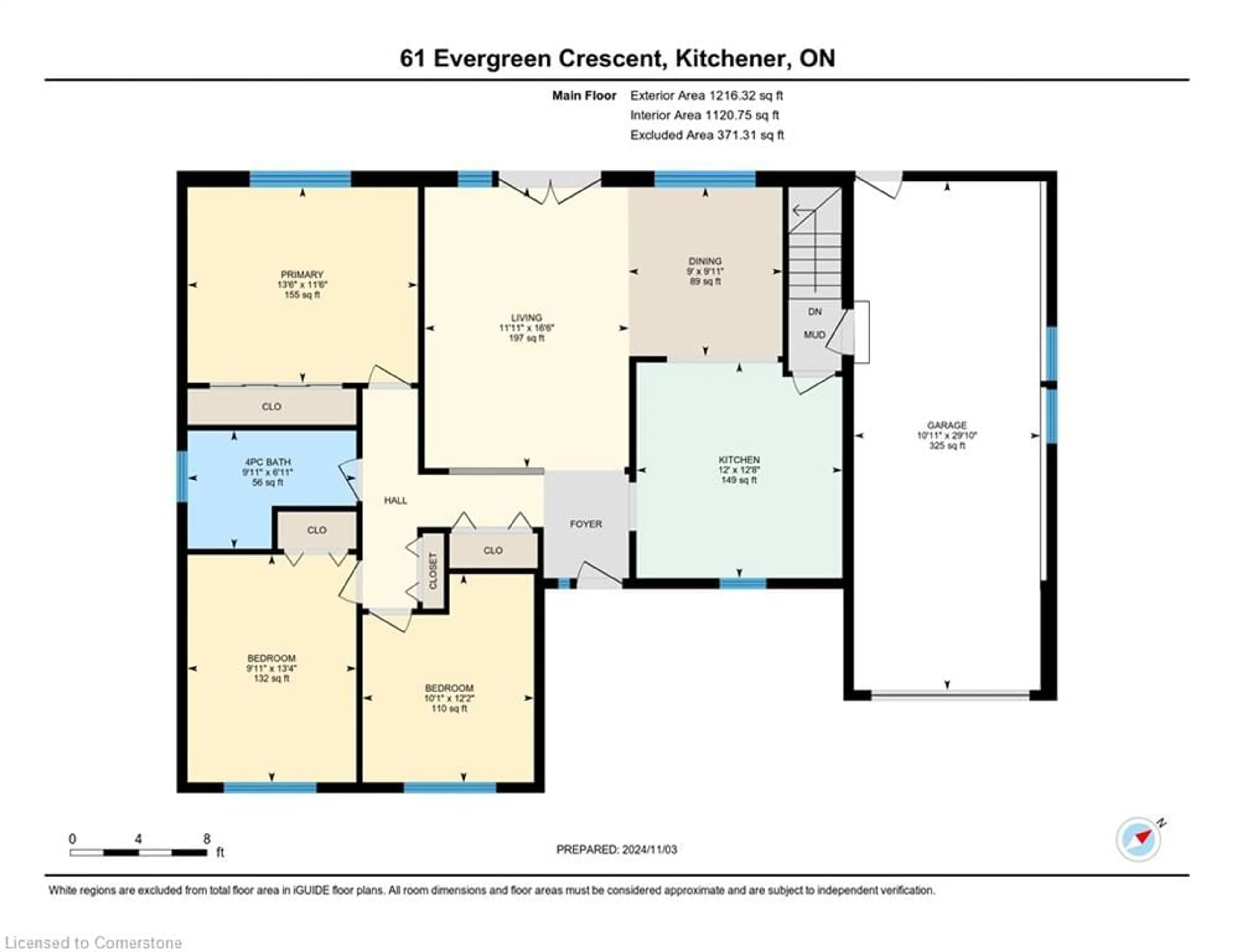 Floor plan for 61 Evergreen Cres, Kitchener Ontario N2M 4J3