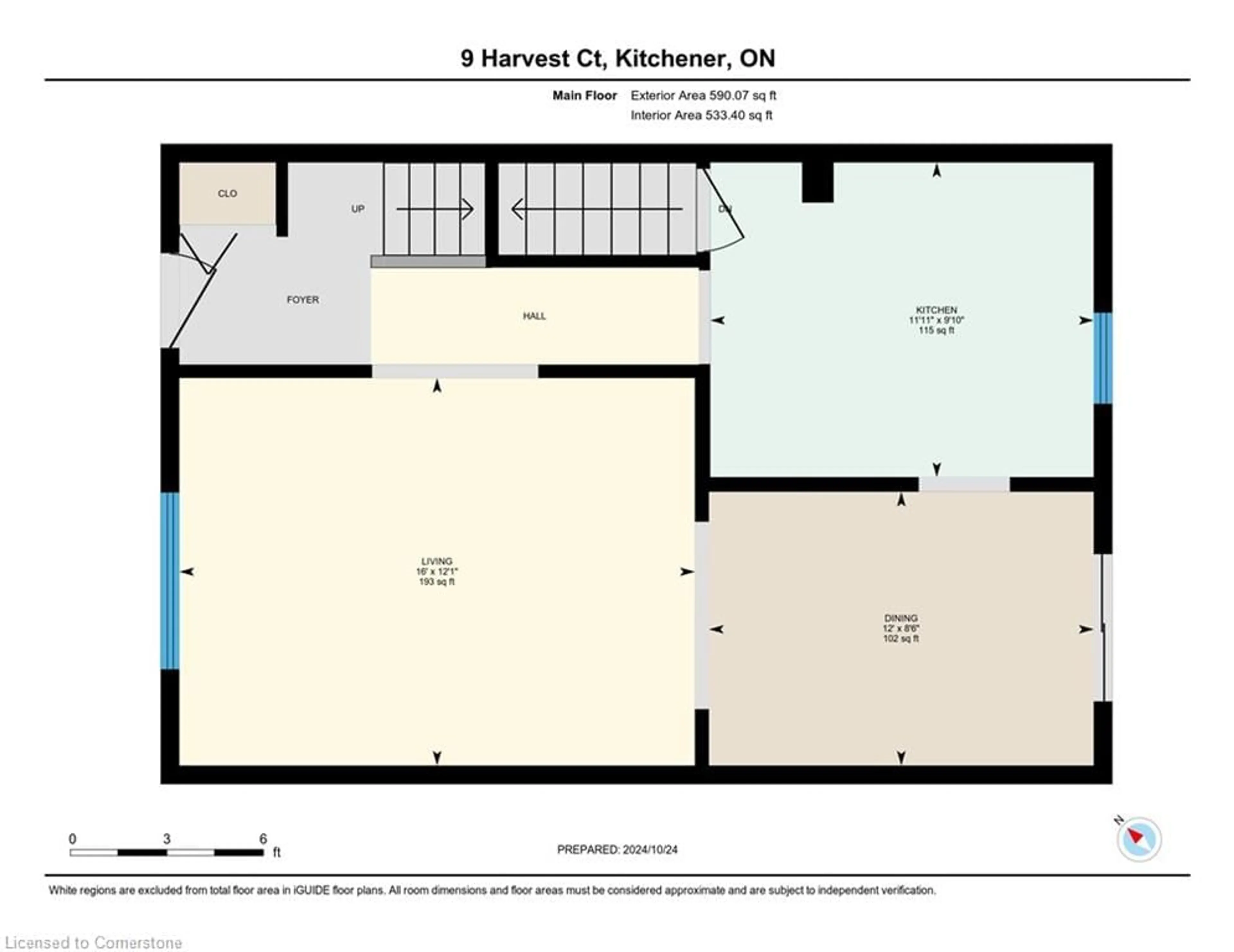 Floor plan for 9 Harvest Crt, Kitchener Ontario N2P 1T3