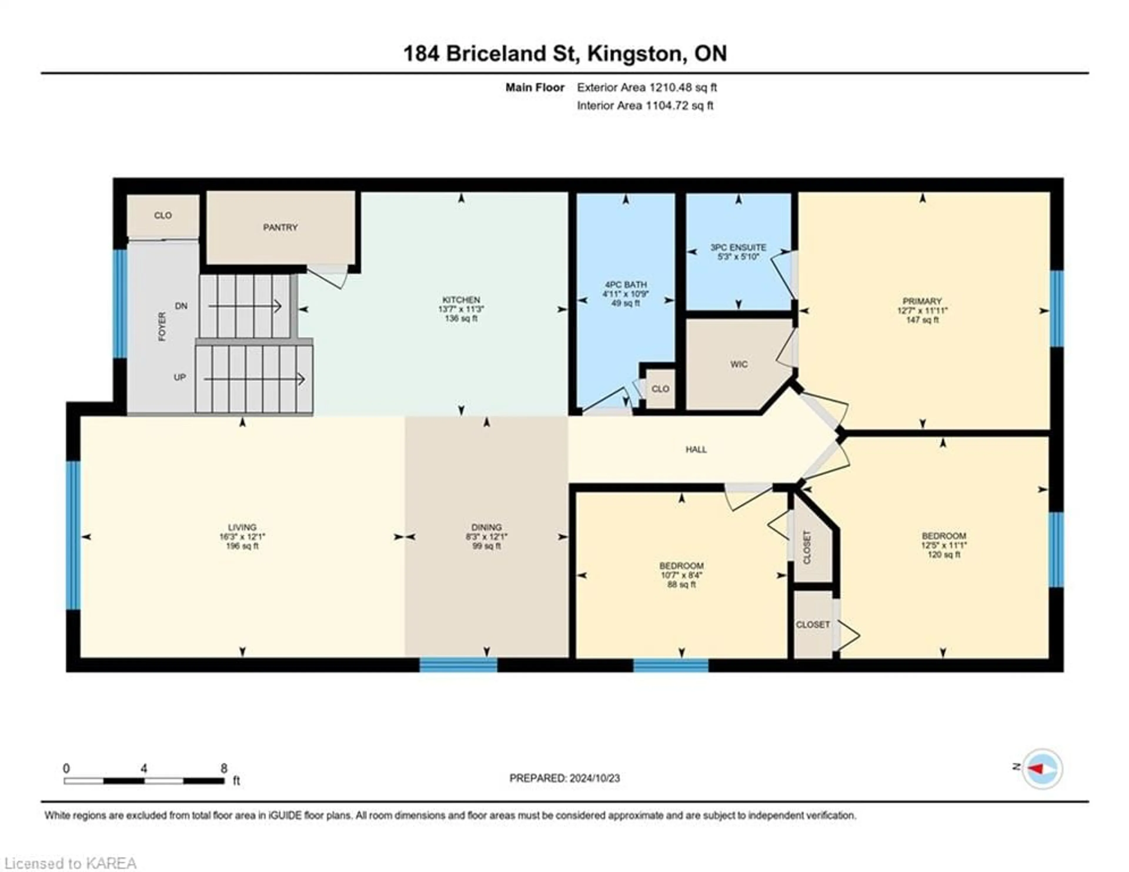 Floor plan for 184 Briceland St, Kingston Ontario K7K 7L2