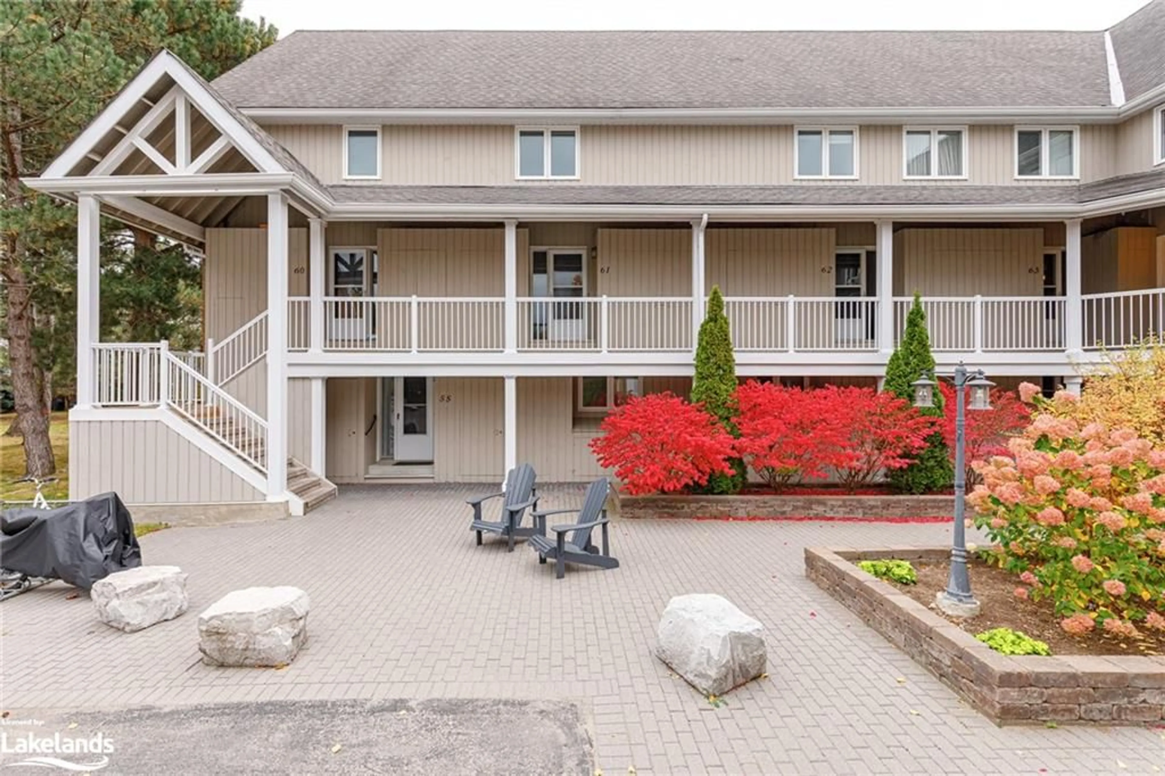 Patio, the front or back of building for 22 Ramblings Way #61, Collingwood Ontario L9Y 5C6