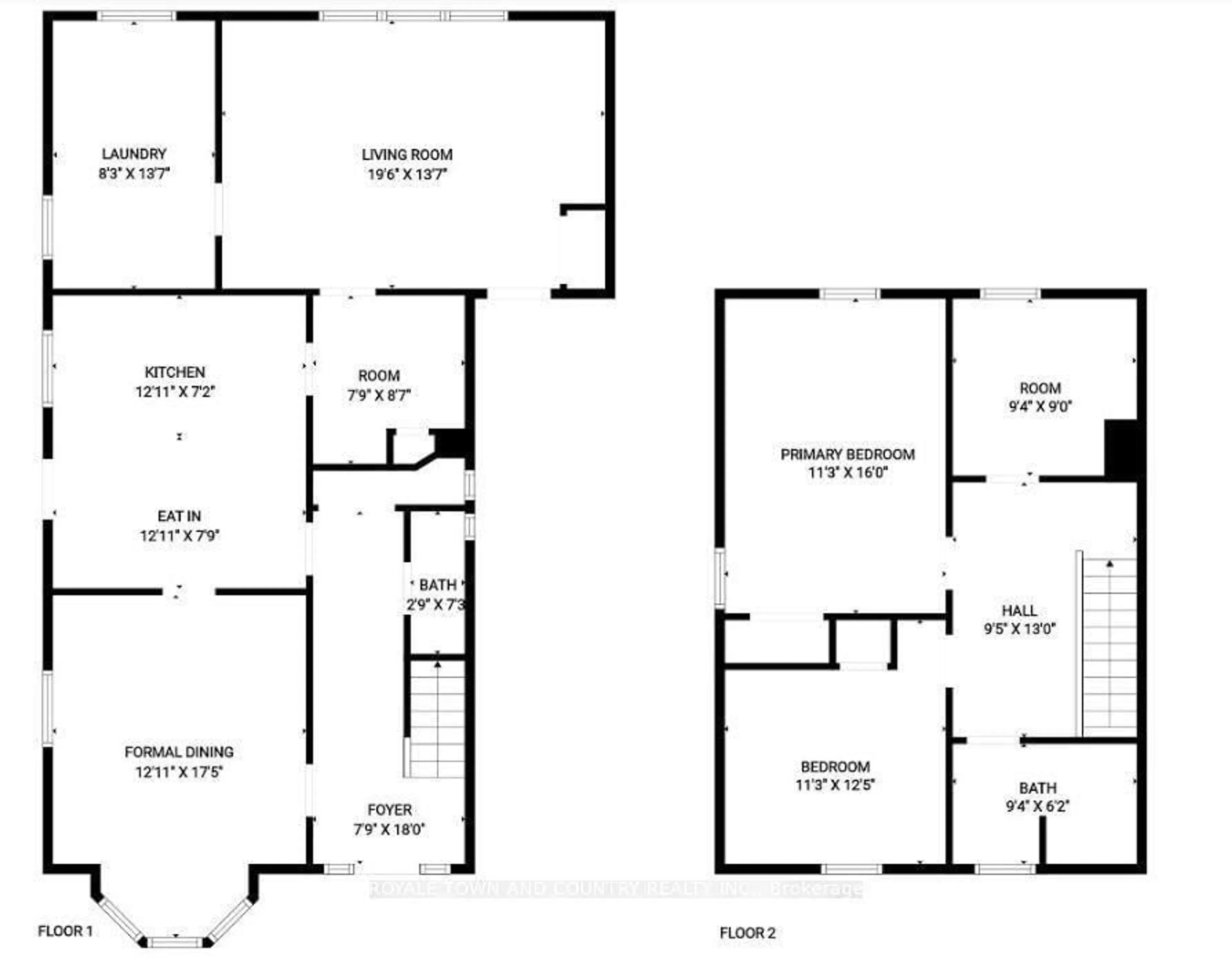 Floor plan for 17 & 15 Amelia St, Pontypool Ontario L0B 1A0