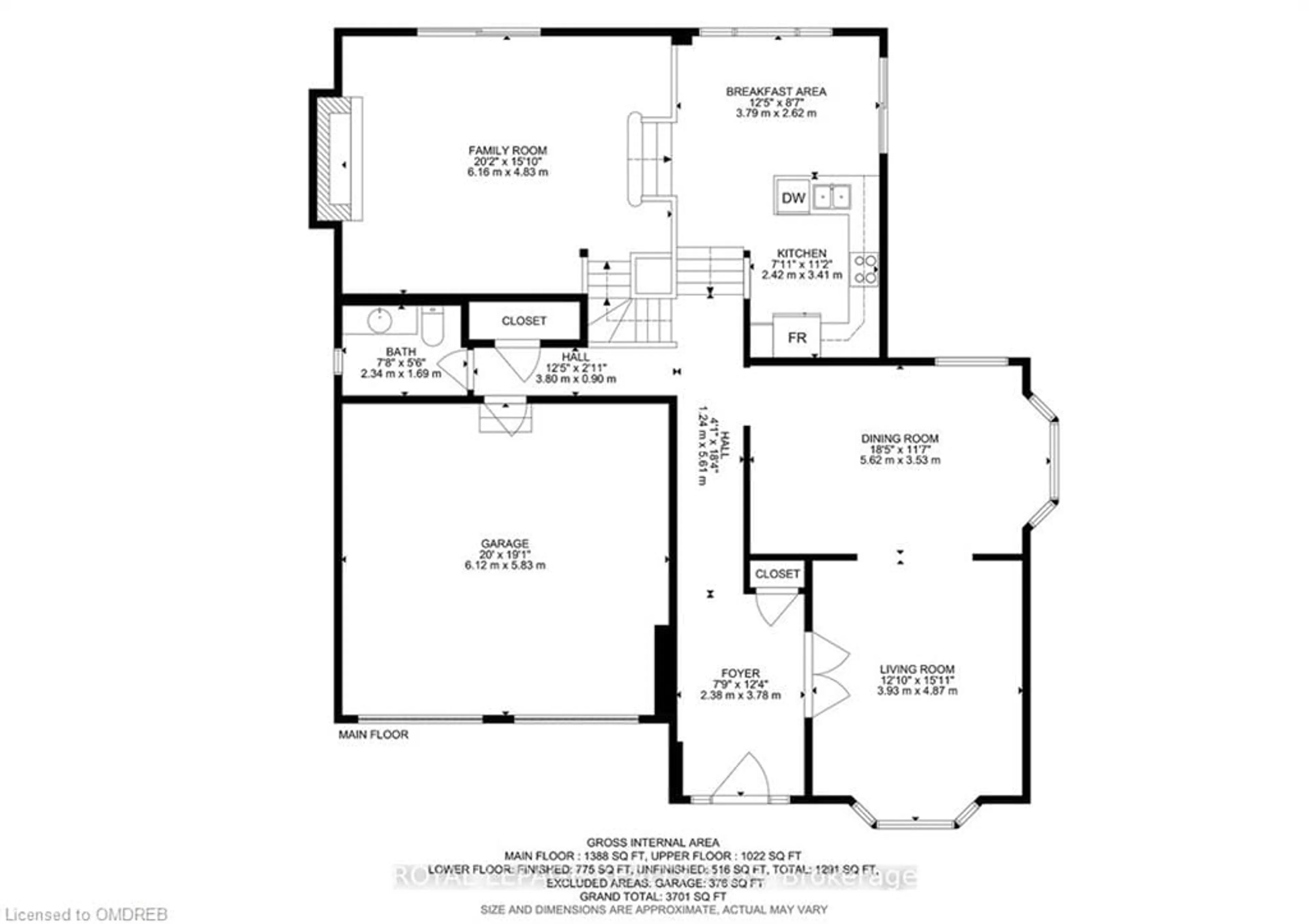 Floor plan for 37 Heslop Crt, Halton Hills Ontario L7G 4Z8