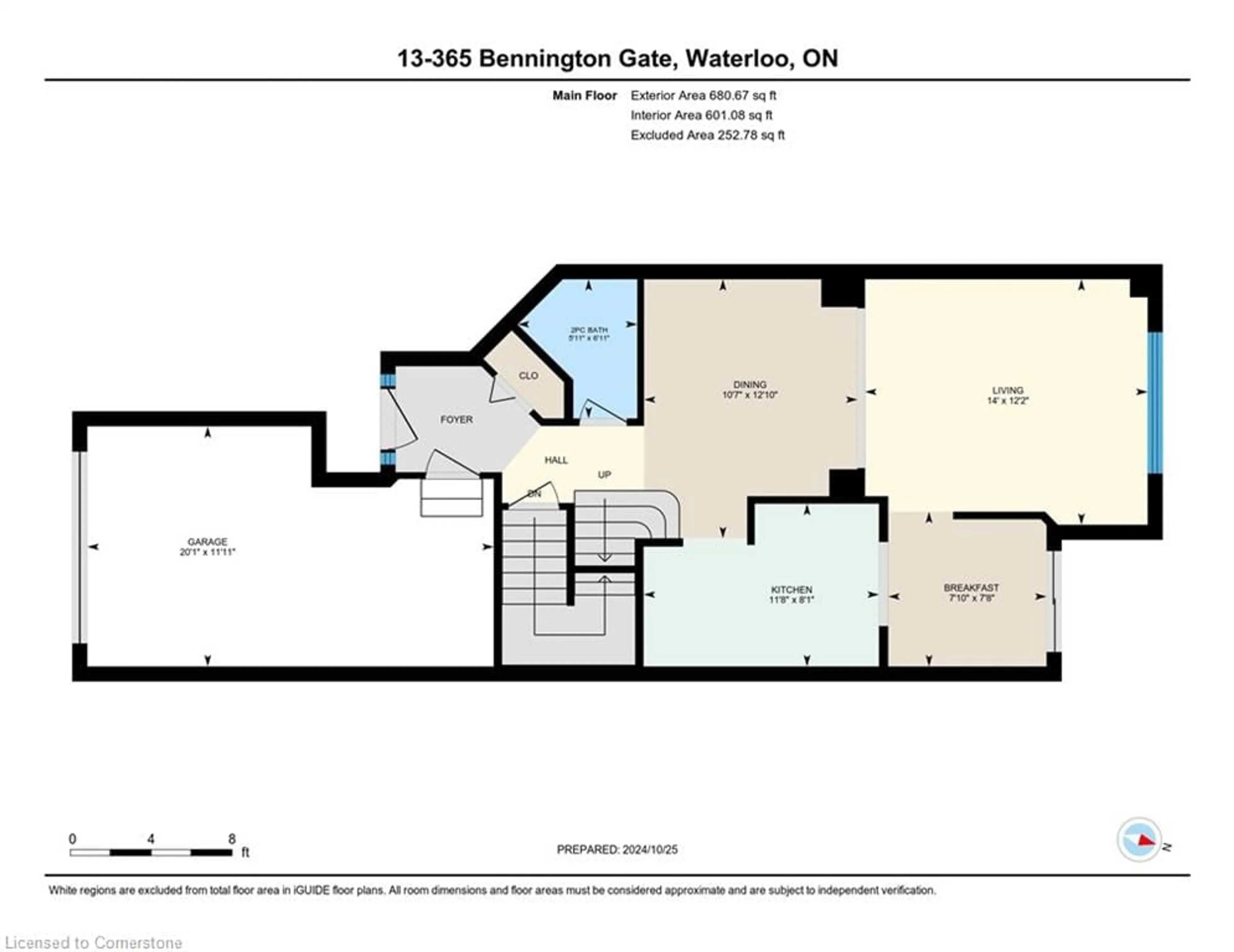 Floor plan for 365 Bennington Gate #13, Waterloo Ontario N2T 2L1