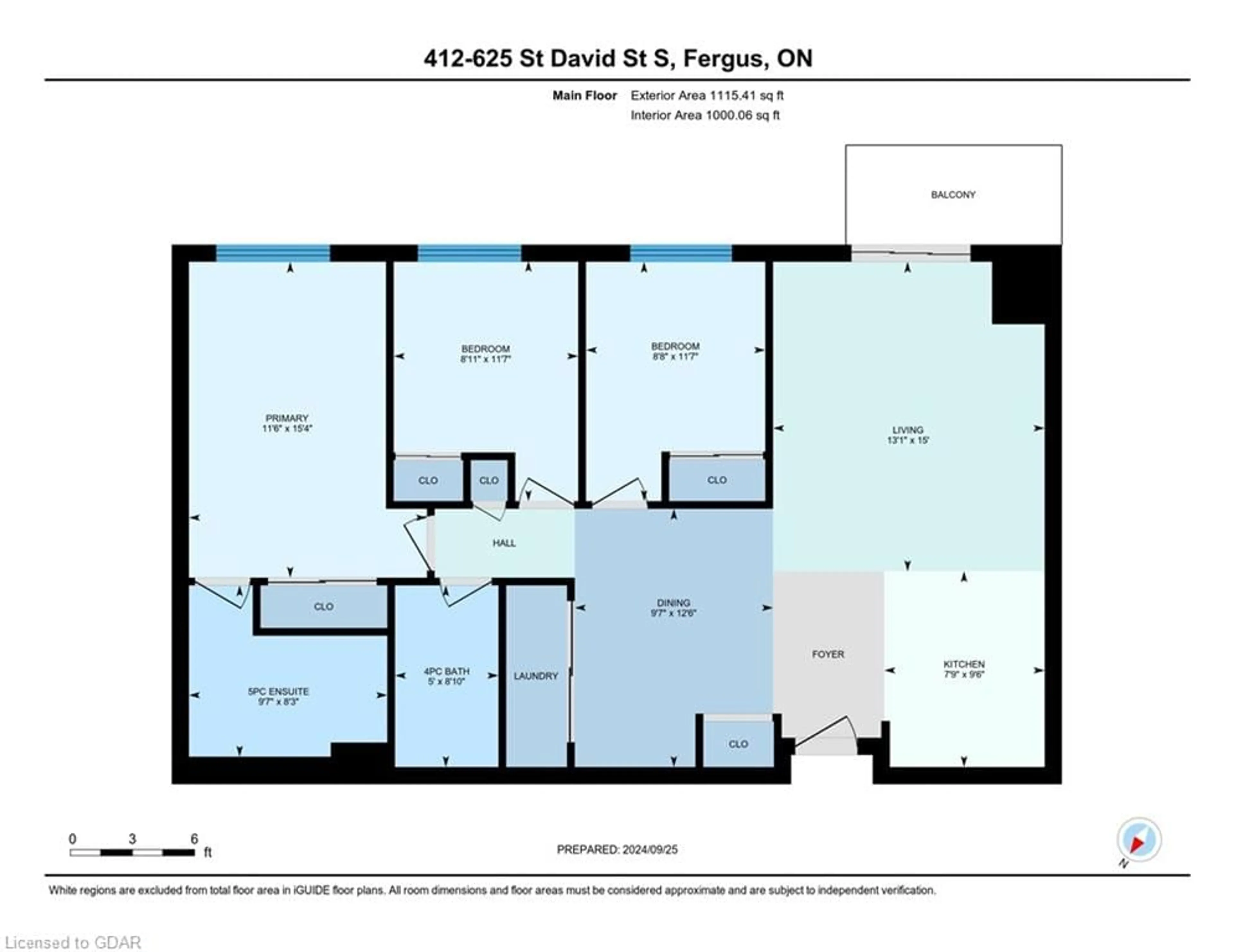 Floor plan for 625 St David St #412, Fergus Ontario N1M 0A8