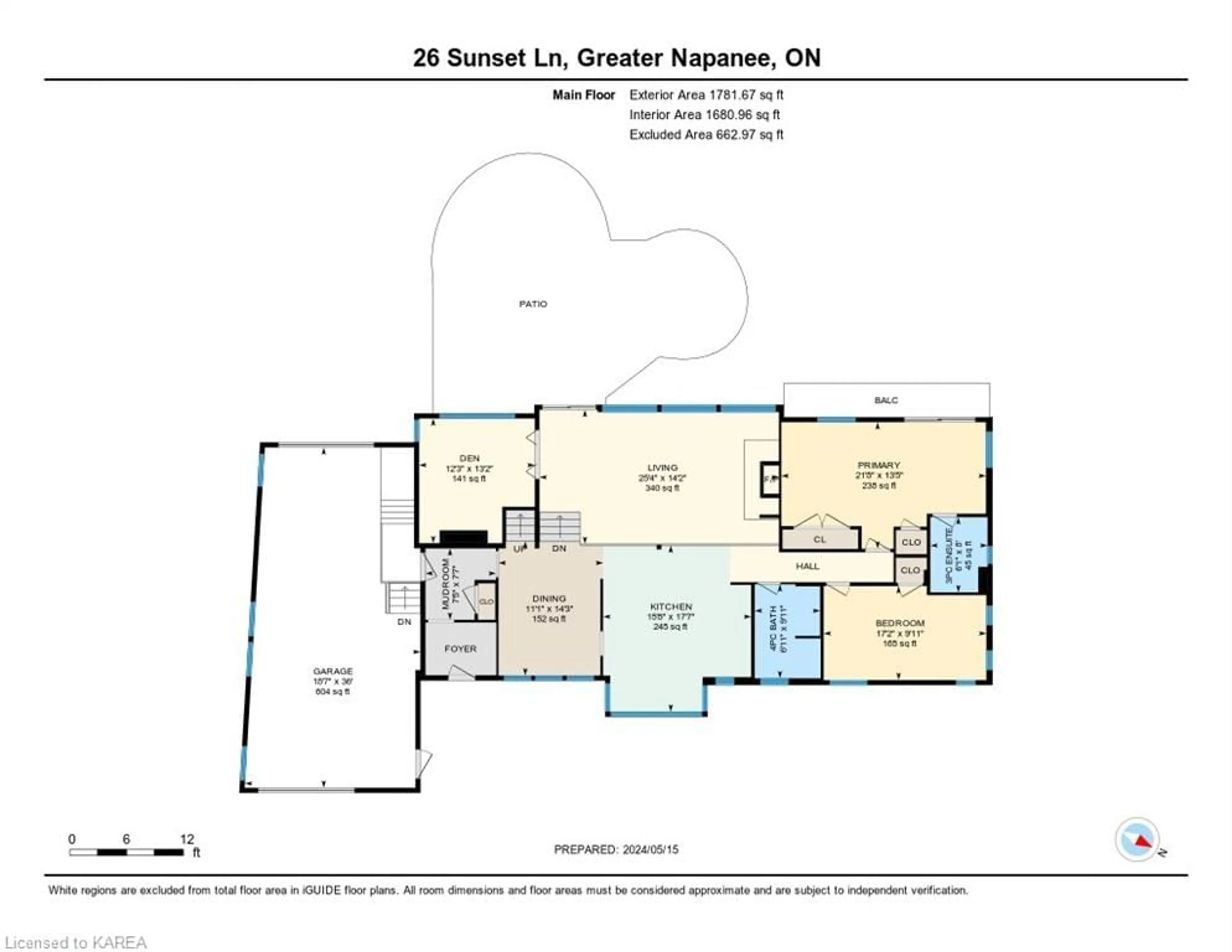 Floor plan for 26 Sunset Lane, Napanee Ontario K7R 3K7