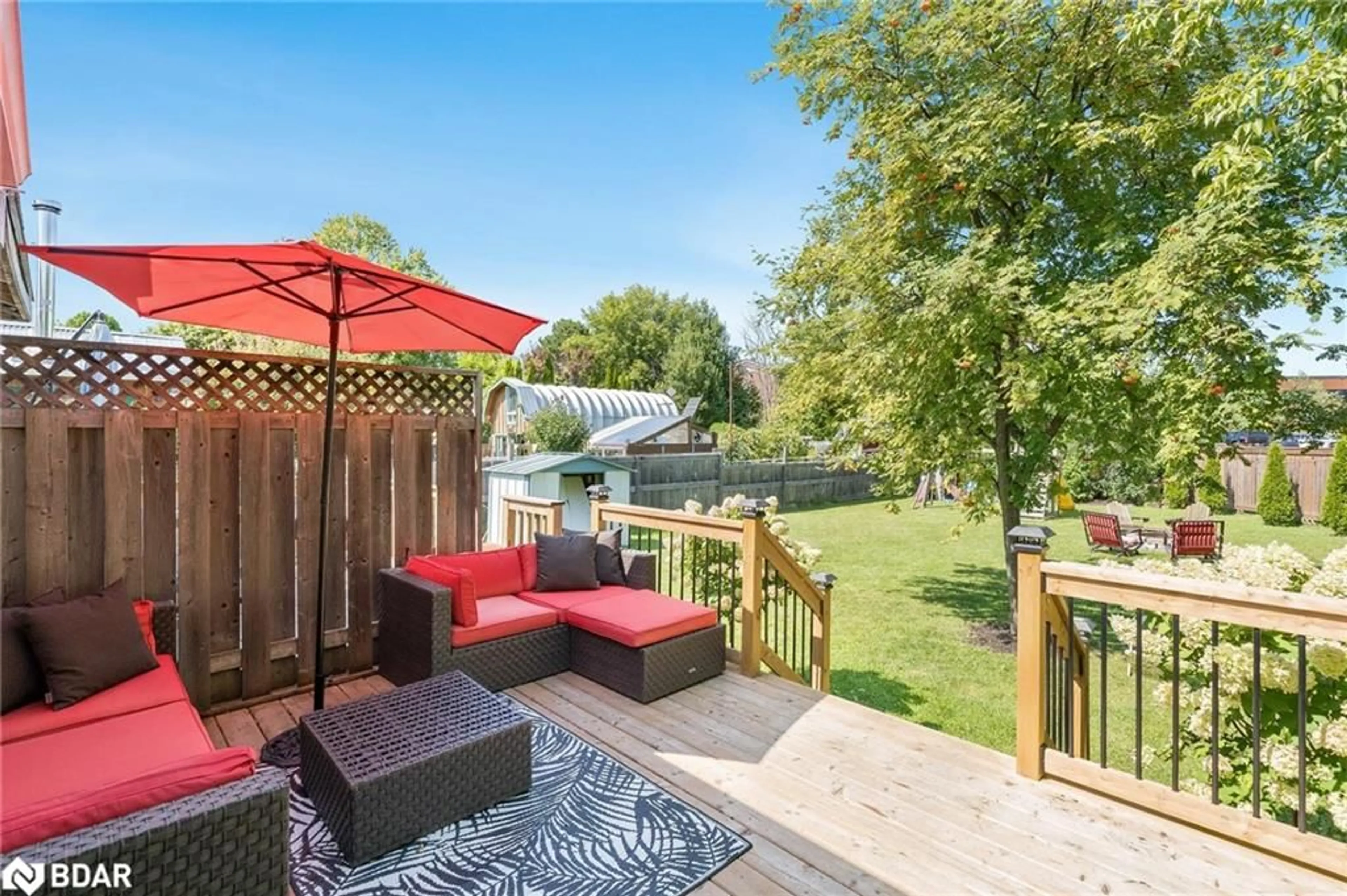 Patio, the fenced backyard for 131 Rodney St, Collingwood Ontario L9Y 1E2