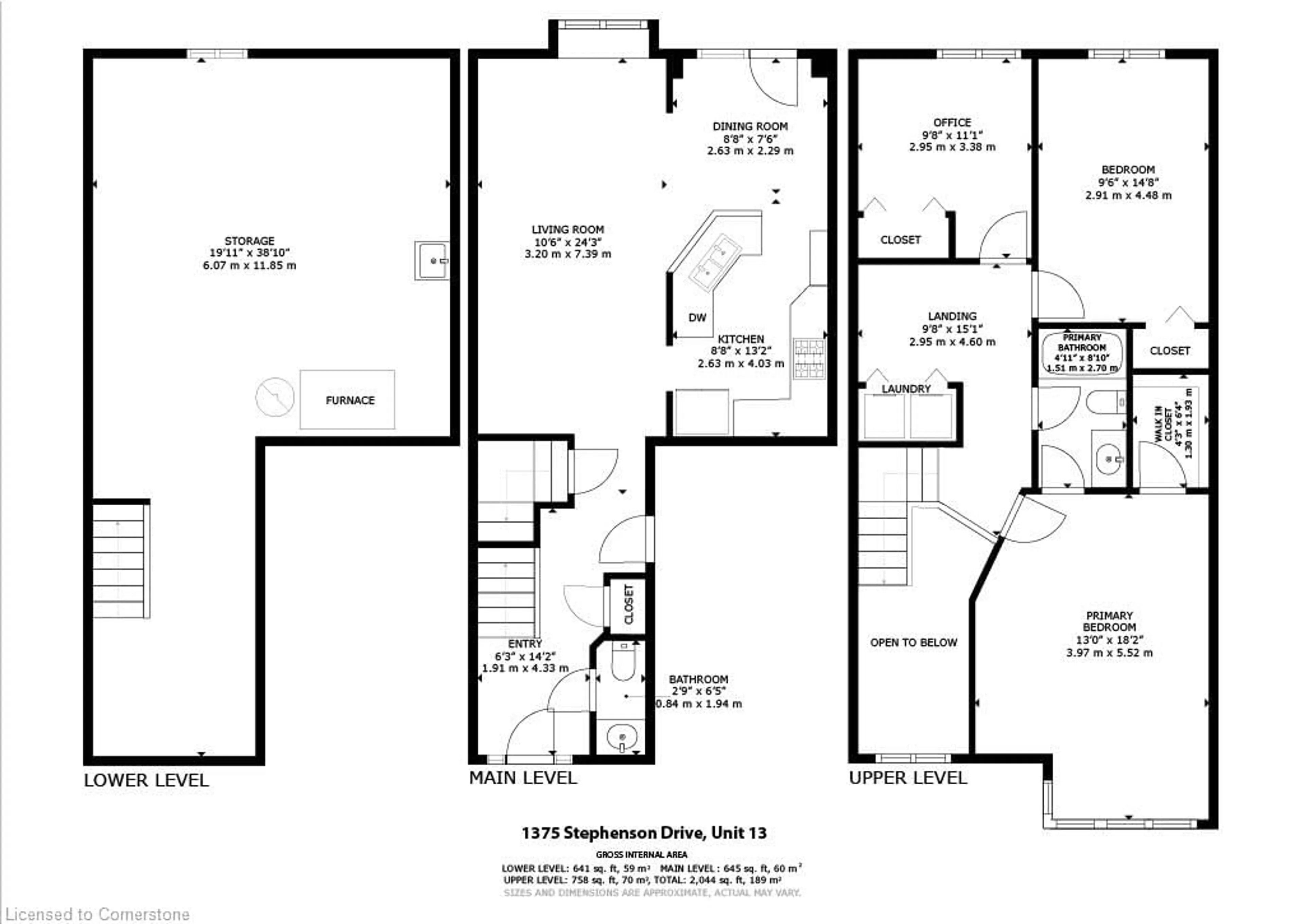 Floor plan for 1375 Stephenson Dr #13, Burlington Ontario L7S 2M4