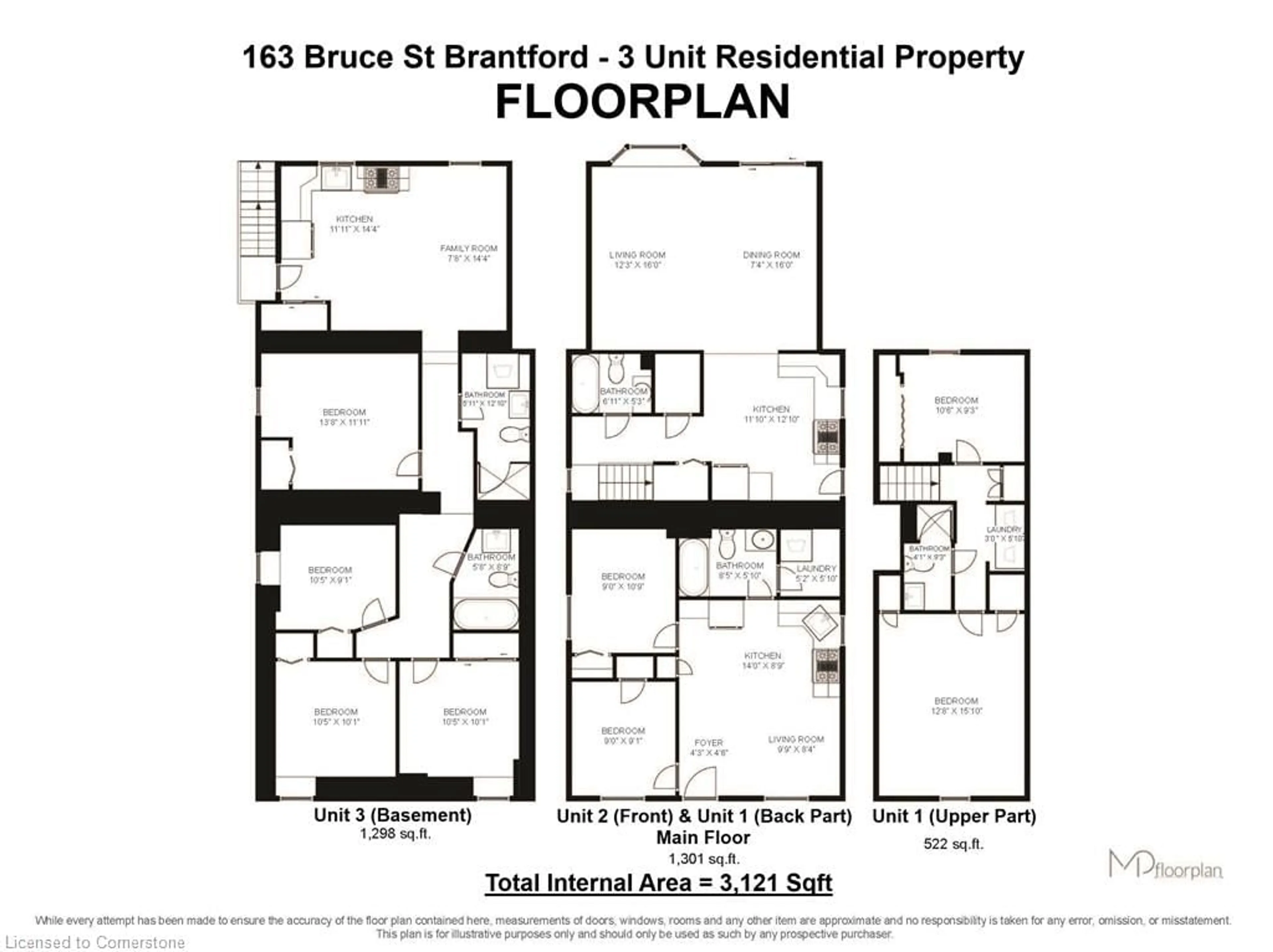 Floor plan for 163 Bruce St, Brantford Ontario N3S 4Z3