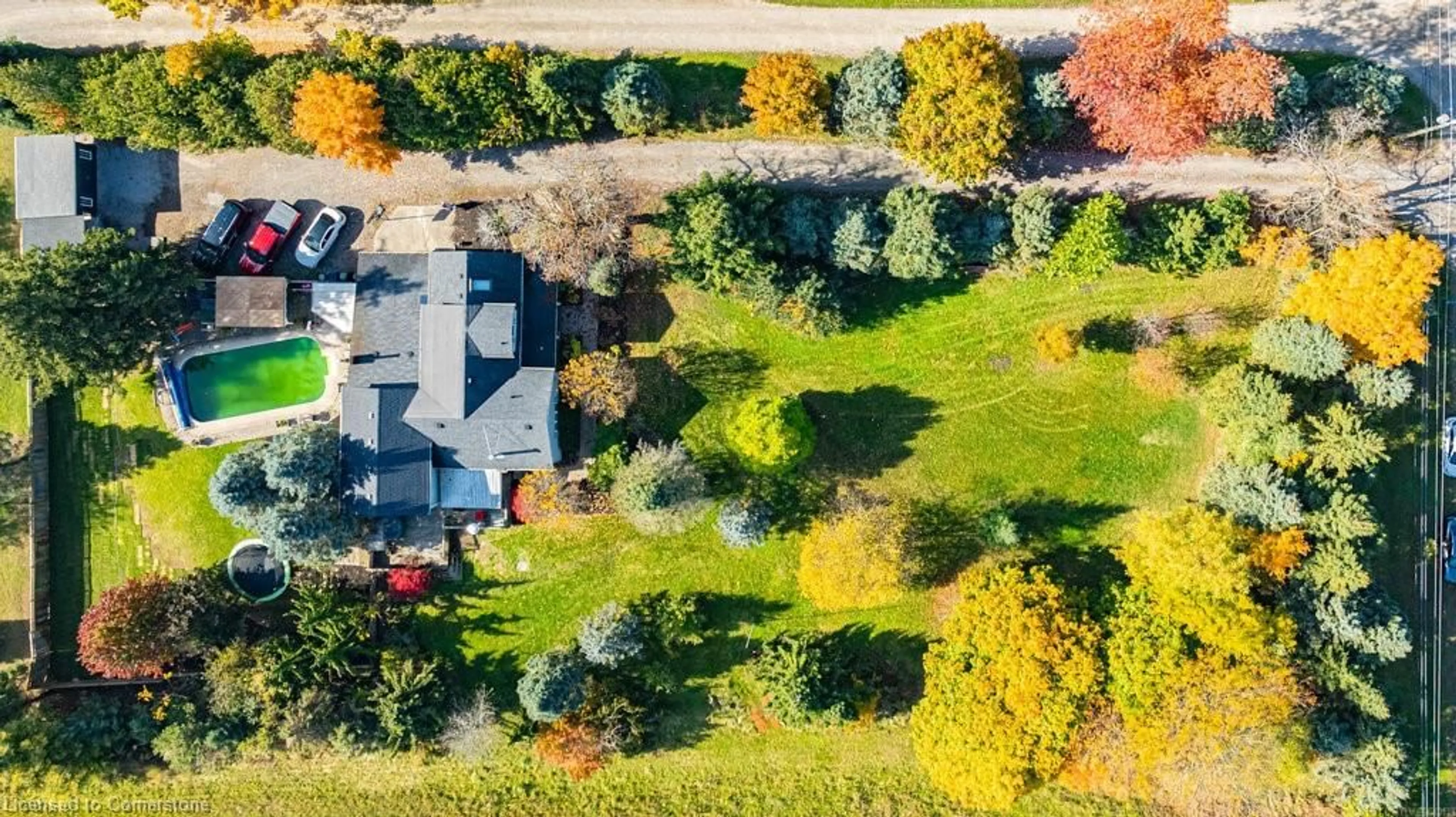 Frontside or backside of a home, the fenced backyard for 1000 8th Concession Rd, Flamborough Ontario N0B 2J0