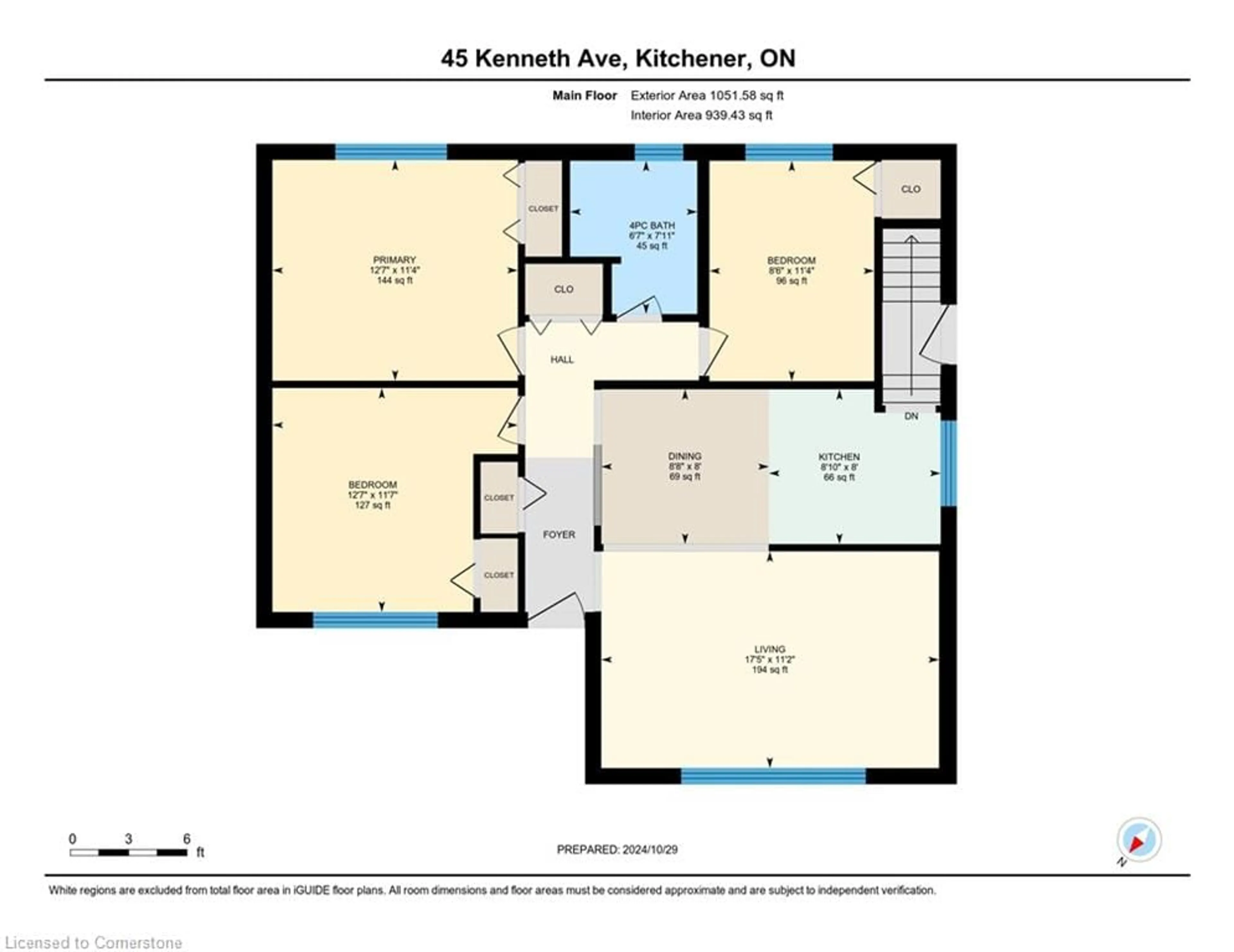 Floor plan for 45 Kenneth Ave, Kitchener Ontario N2A 1V9