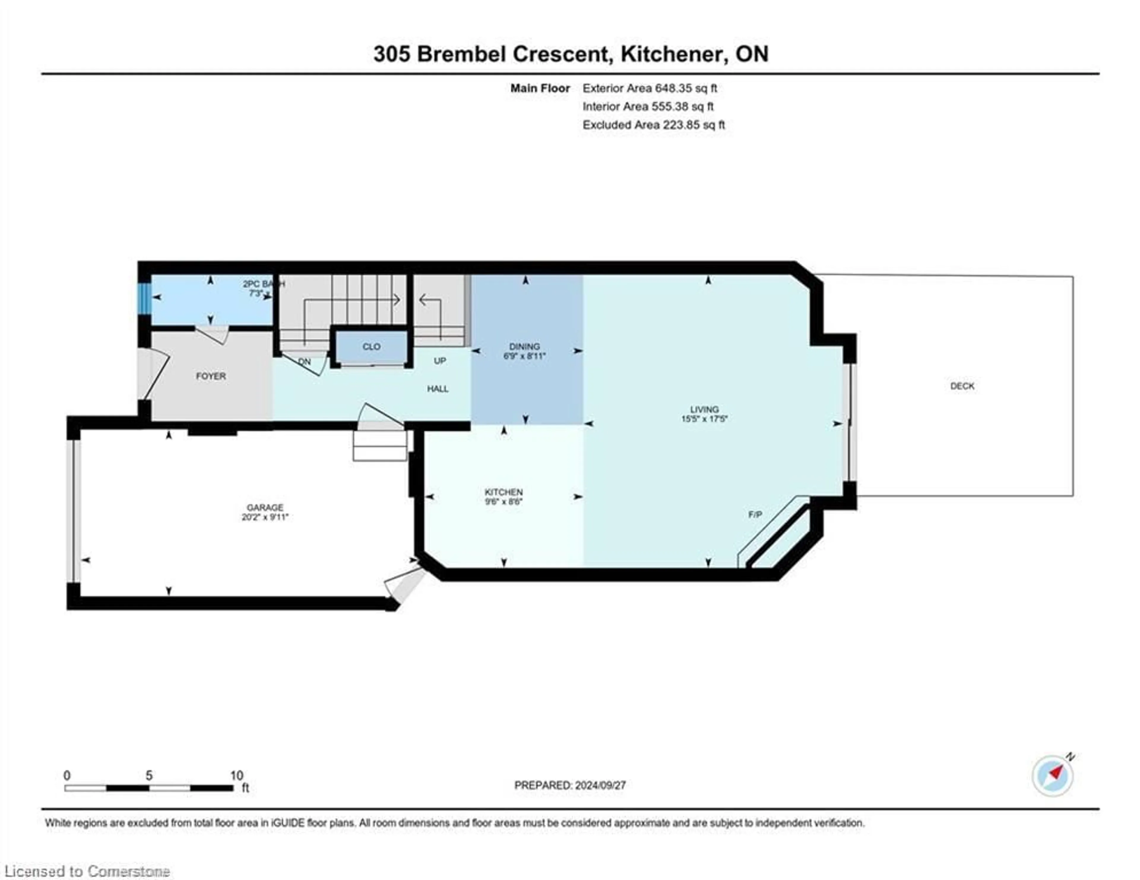 Floor plan for 305 Brembel Cres, Kitchener Ontario N2B 3W9