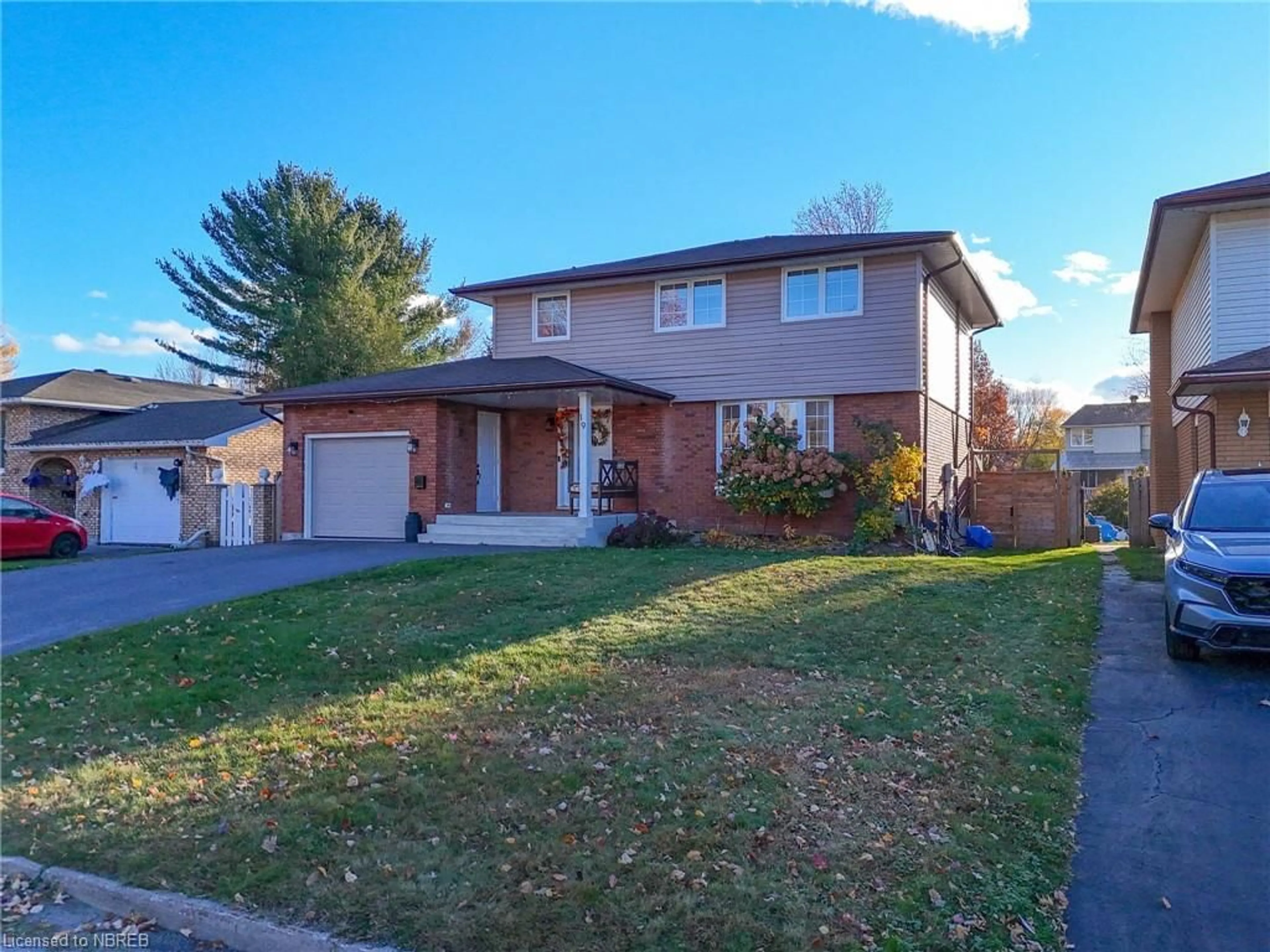 Frontside or backside of a home, the street view for 19 Kodiak Cres, North Bay Ontario P1A 3S8