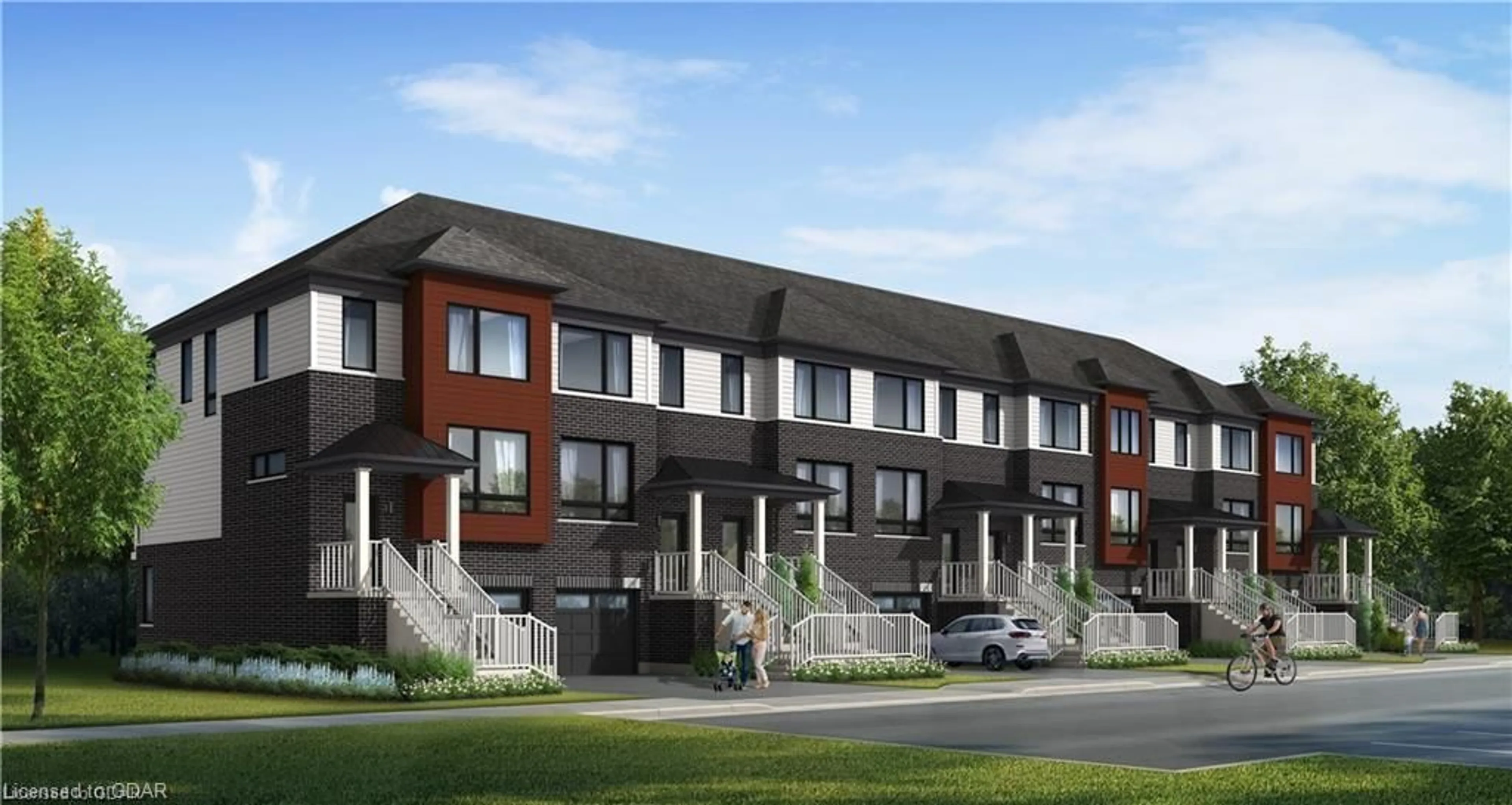 A pic from exterior of the house or condo, the front or back of building for 27 Sora Lane, Guelph Ontario N1E 0T4