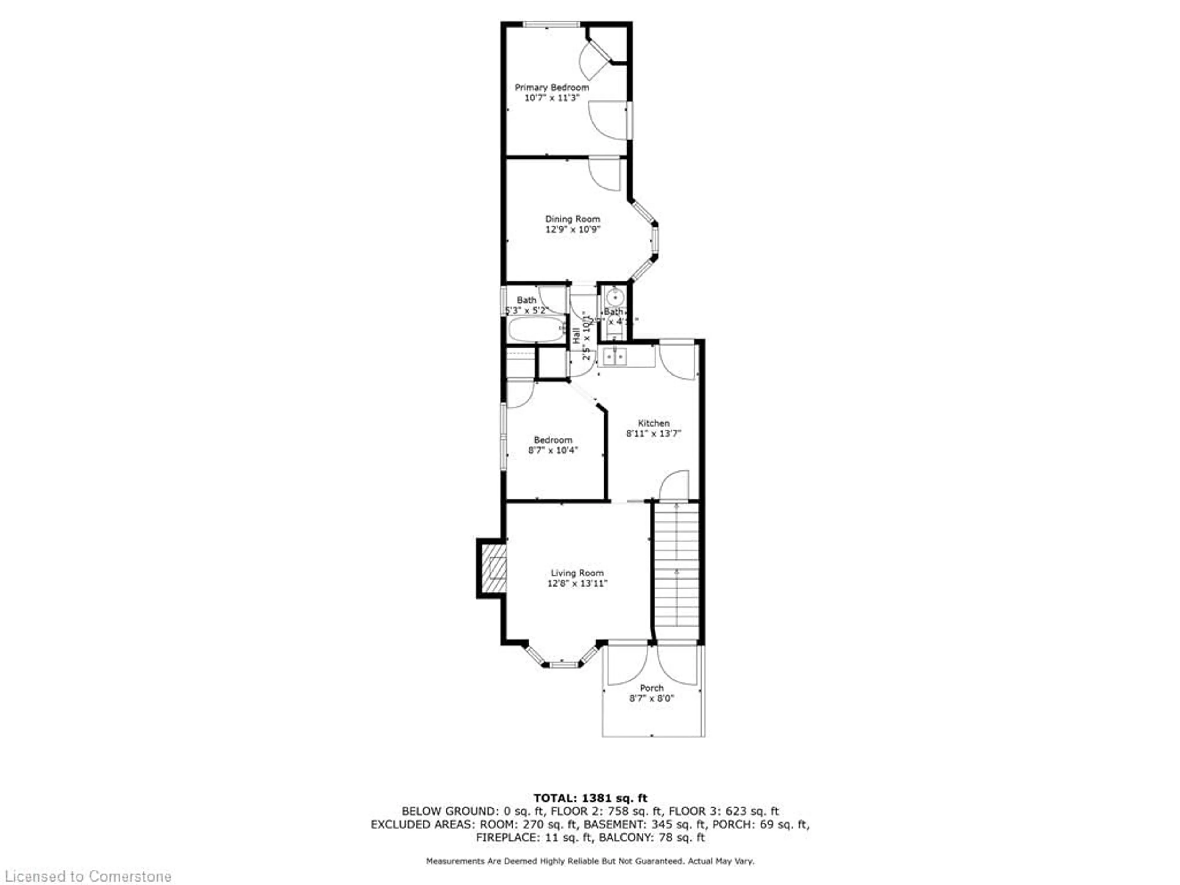 Floor plan for 304 Emerald St, Hamilton Ontario L8L 5L3