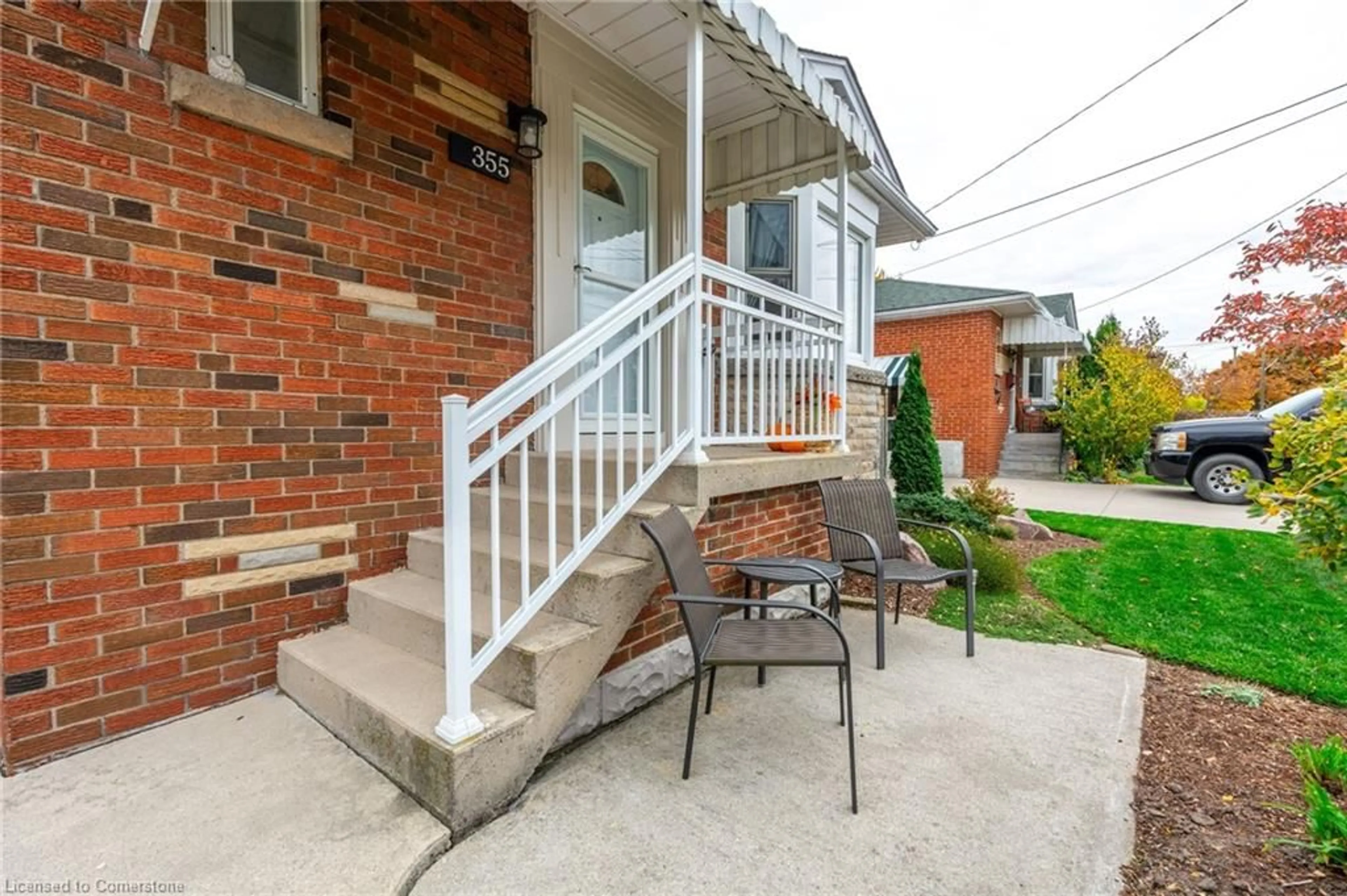 Patio, the fenced backyard for 355 East 34th St, Hamilton Ontario L8V 3X4