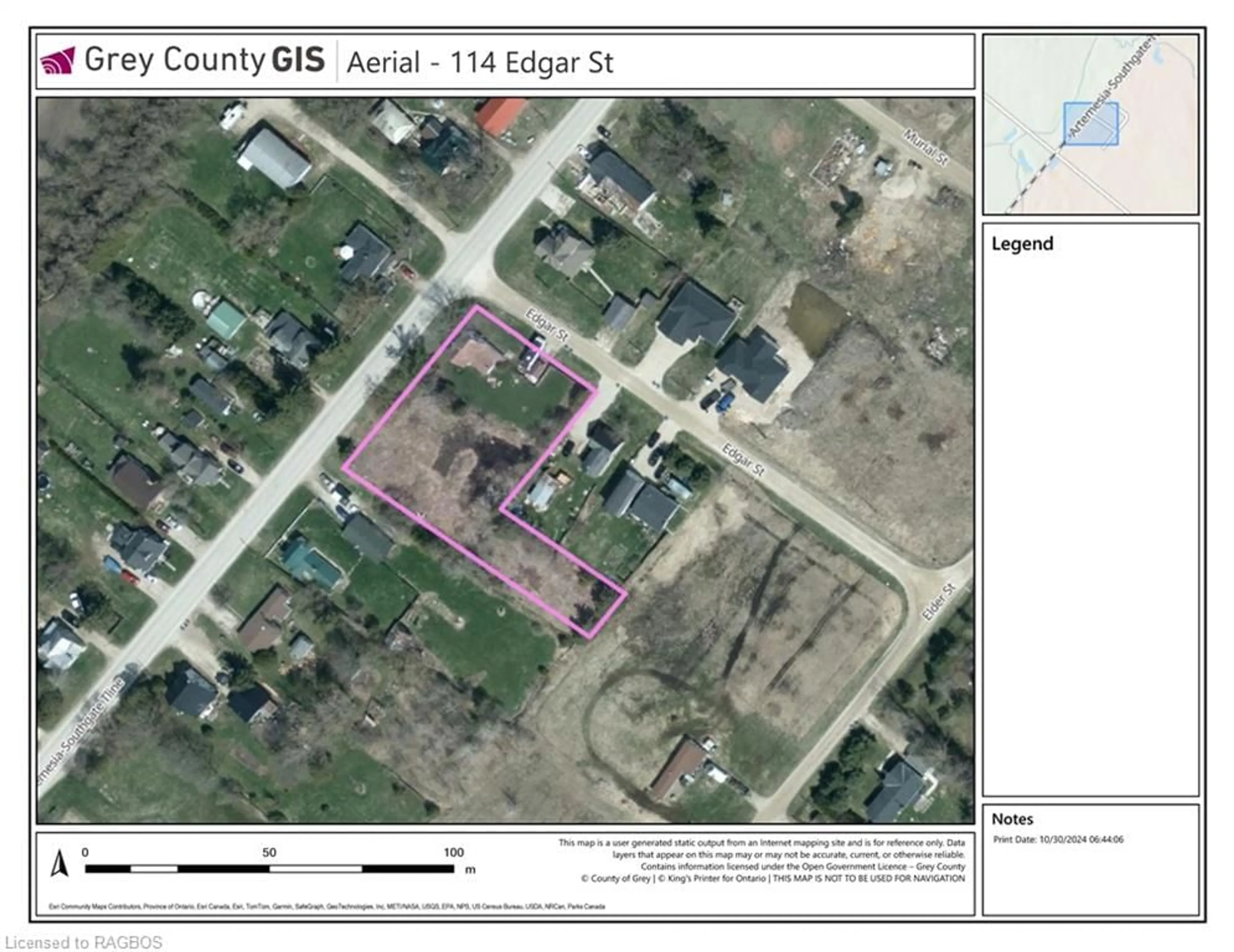 Picture of a map for 114 Edgar St, Proton Station Ontario N0C 1L0