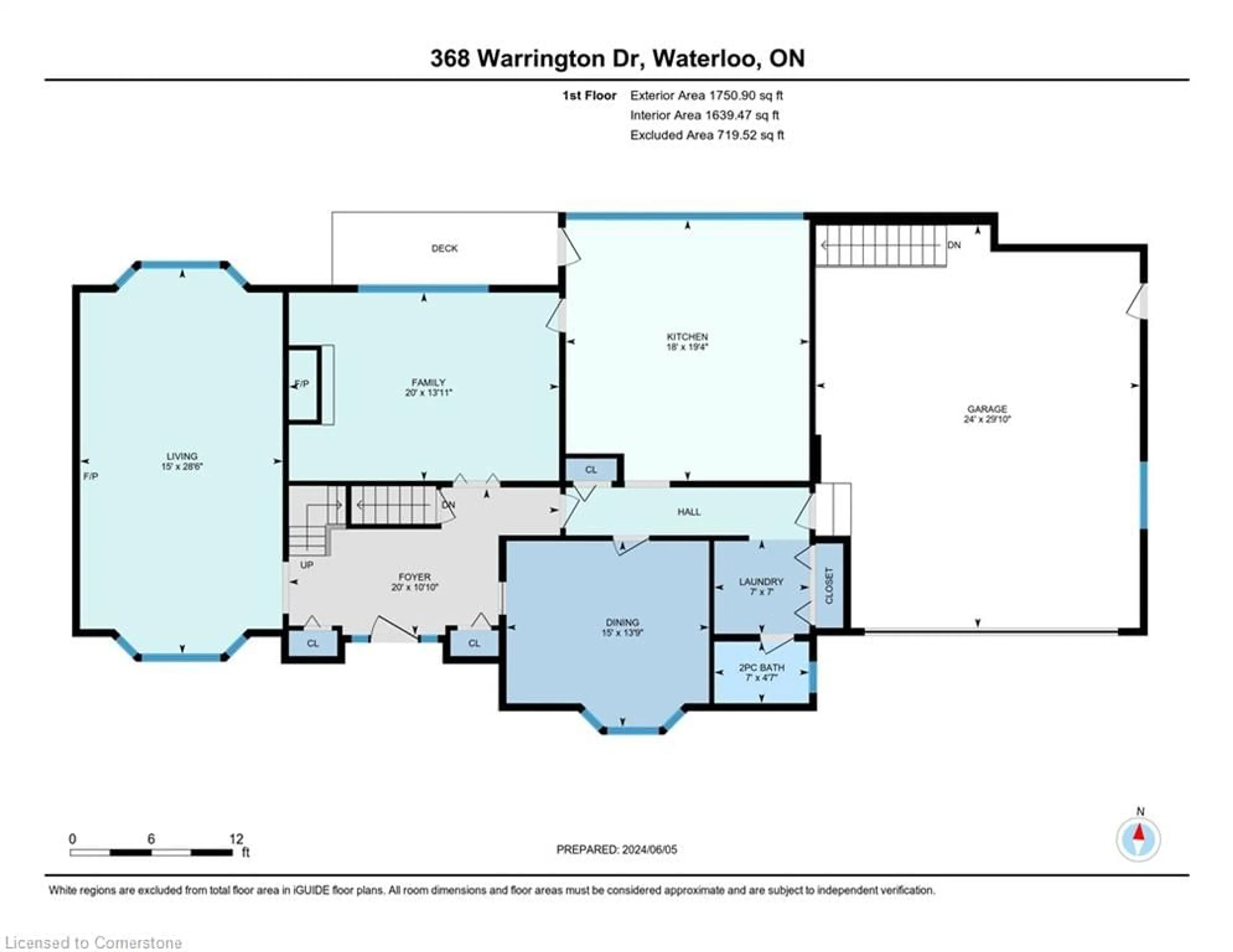 Floor plan for 368 Warrington Dr, Waterloo Ontario N2L 2P6