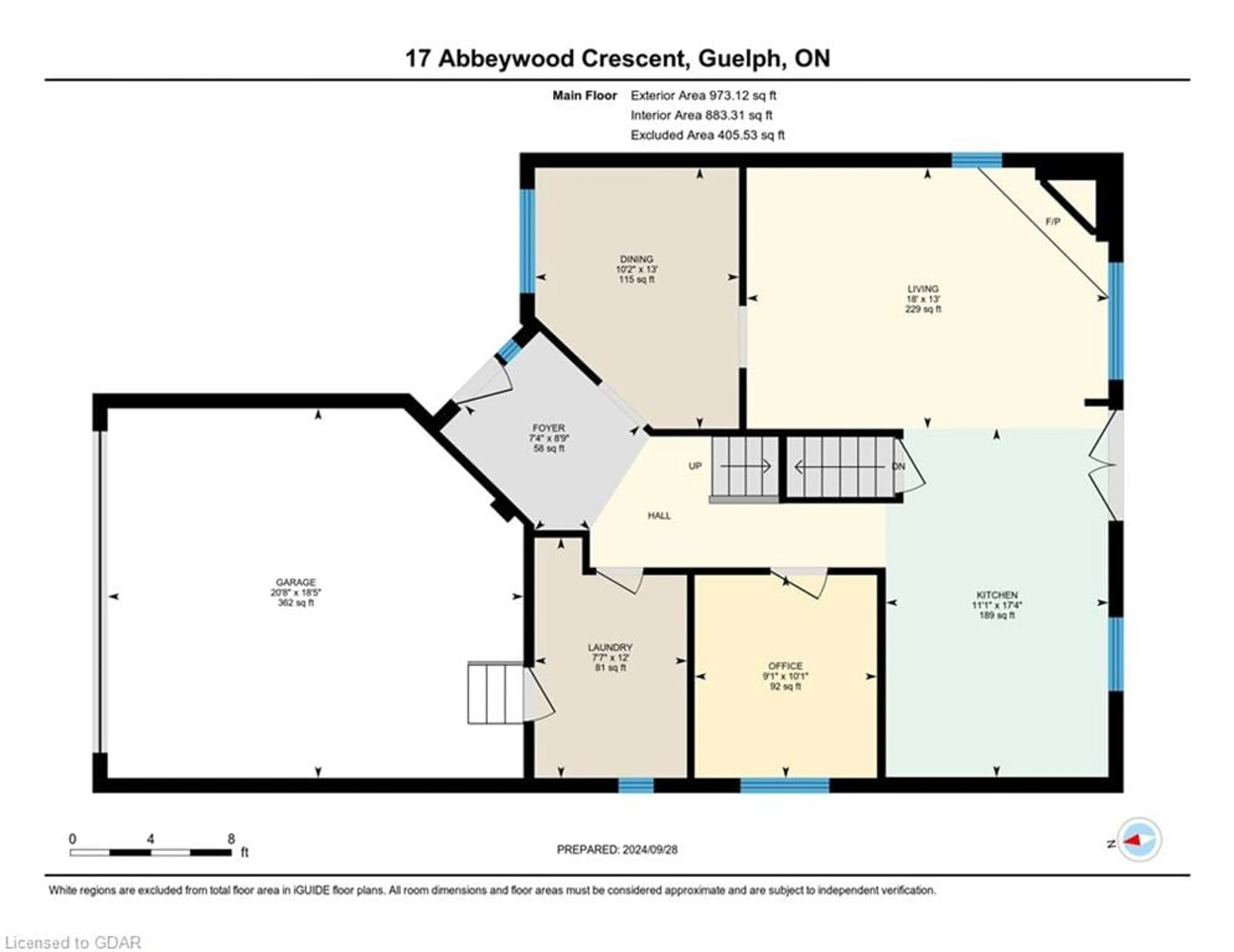 Floor plan for 17 Abbeywood Cres, Guelph Ontario N1K 1T9