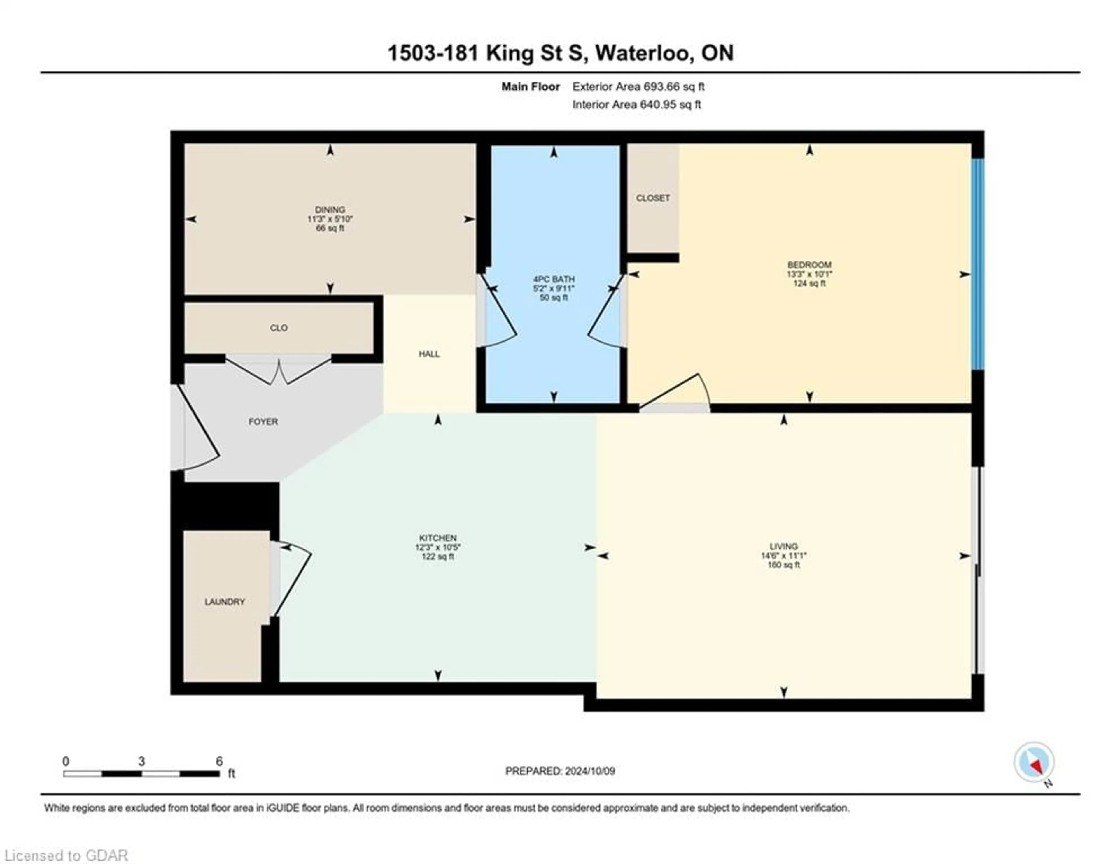 Floor plan for 181 King St #1503, Waterloo Ontario N2J 0E7