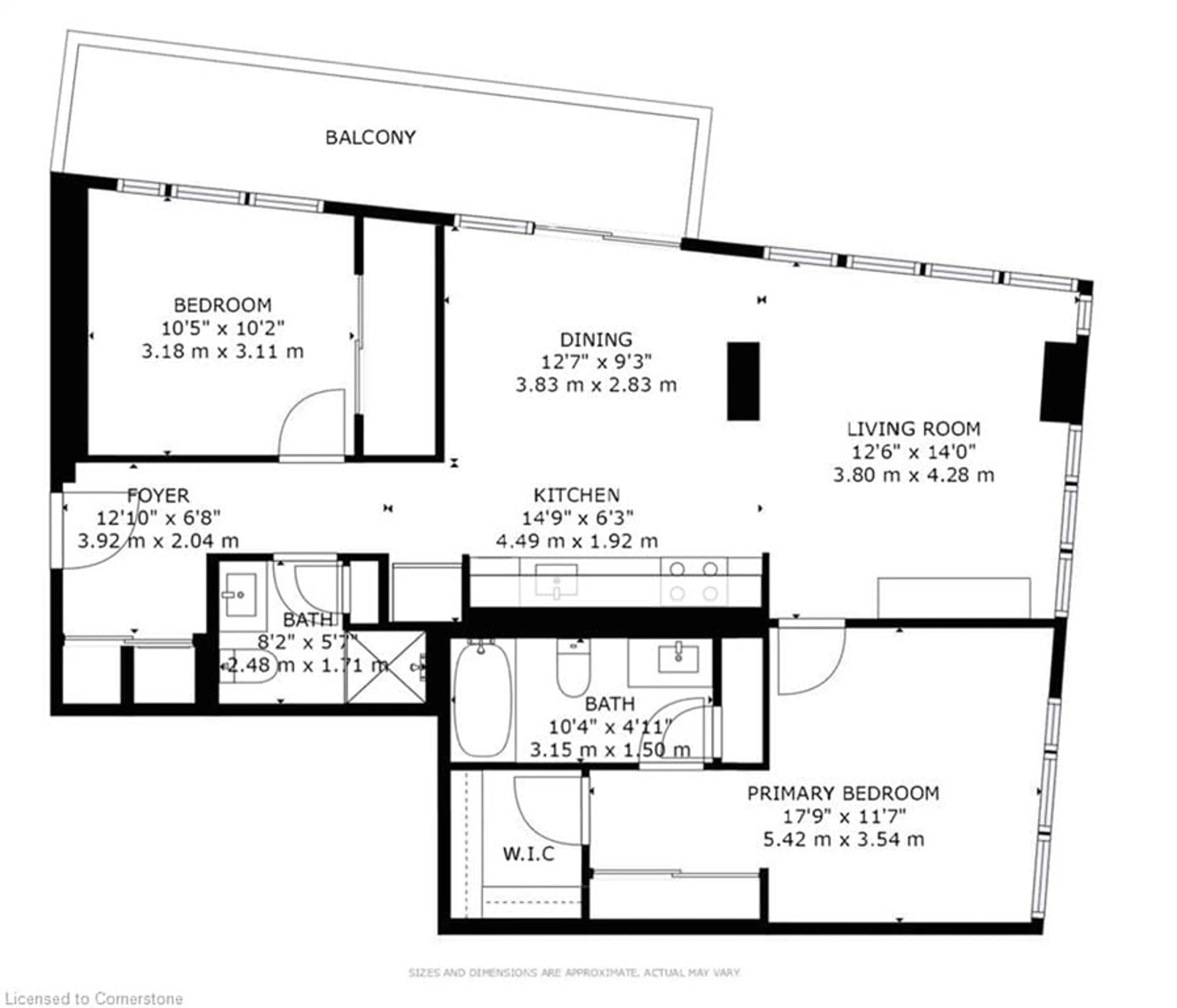 Floor plan for 75 Queens Wharf St #3901, Toronto Ontario M5V 0J8