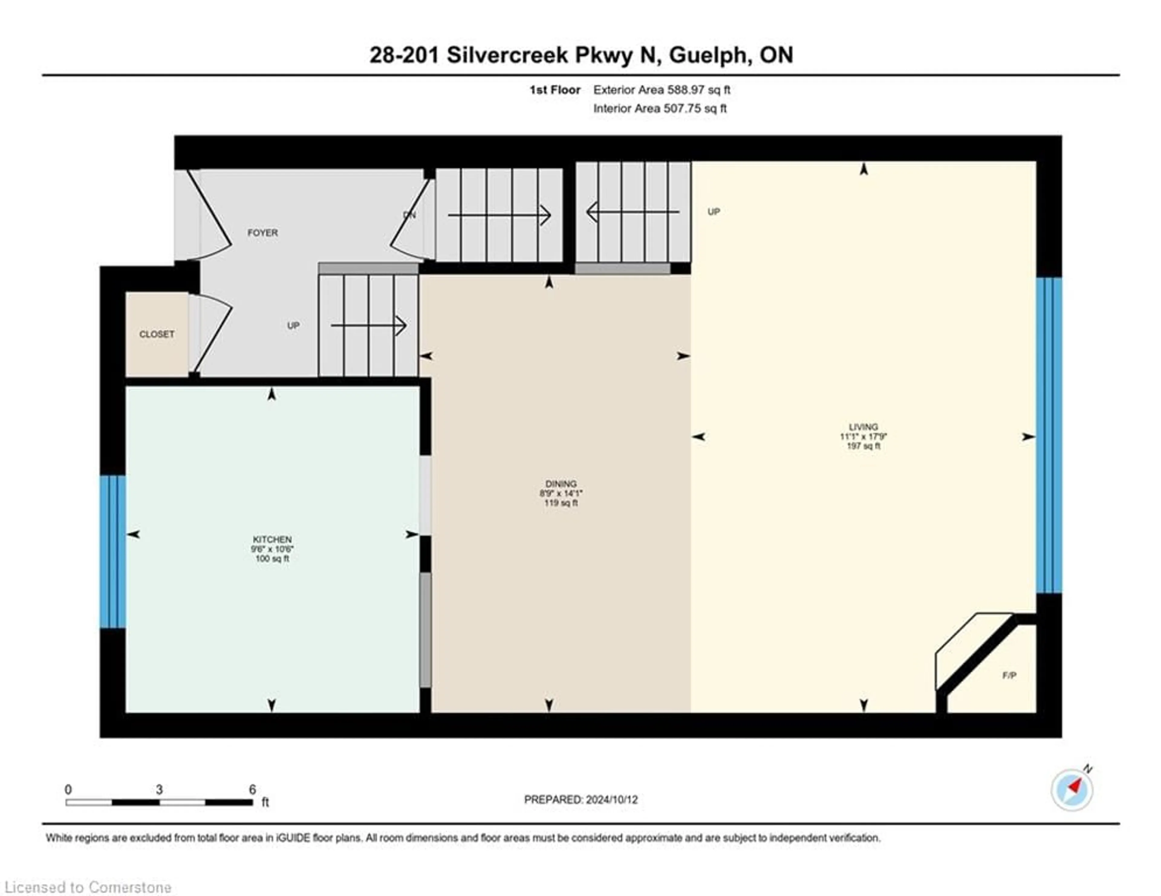 Floor plan for 201 Silvercreek Pky #28, Guelph Ontario N1H 3T4