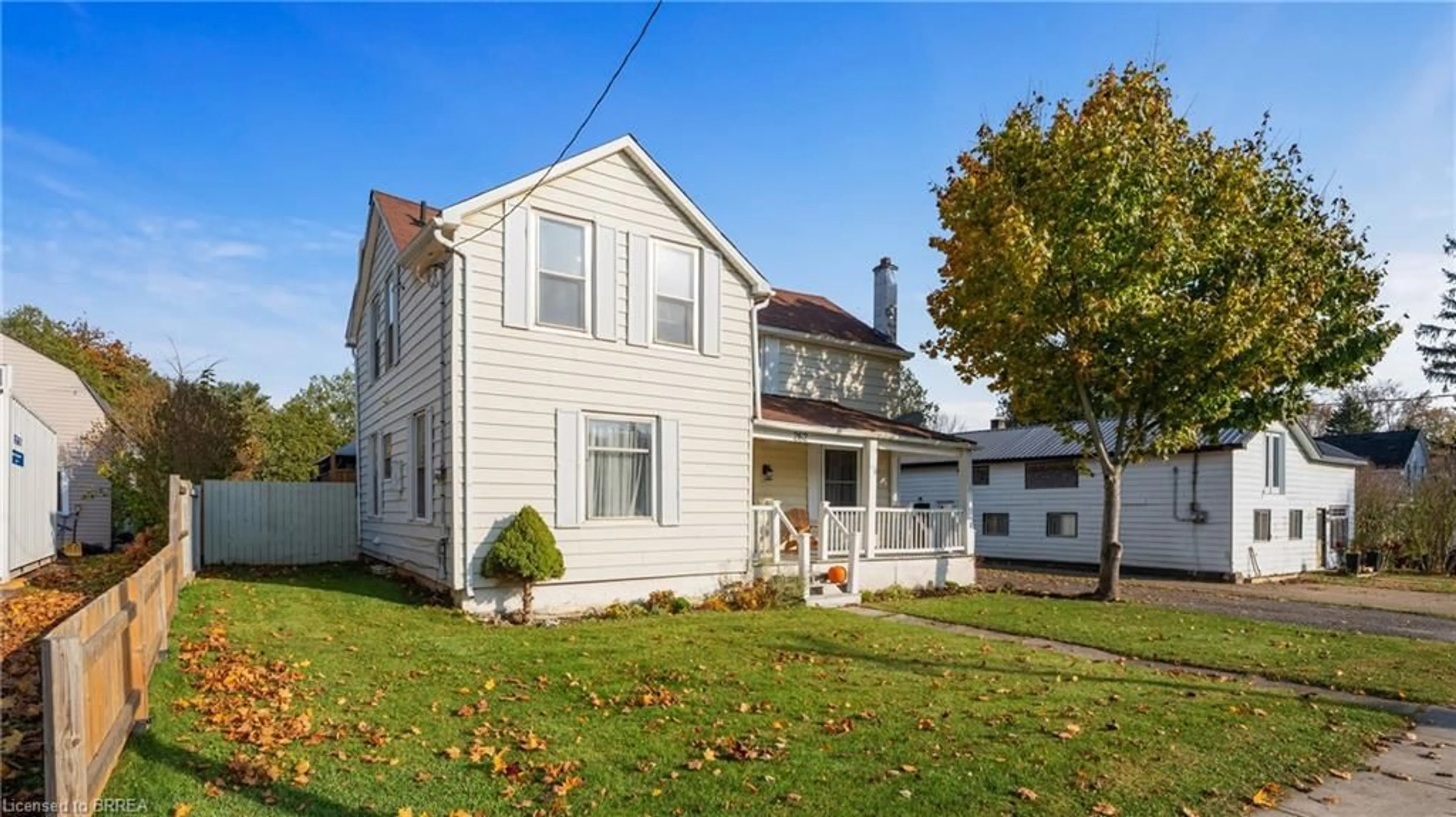 Frontside or backside of a home, the fenced backyard for 262 Oakland Rd, Scotland Ontario N0E 1R0