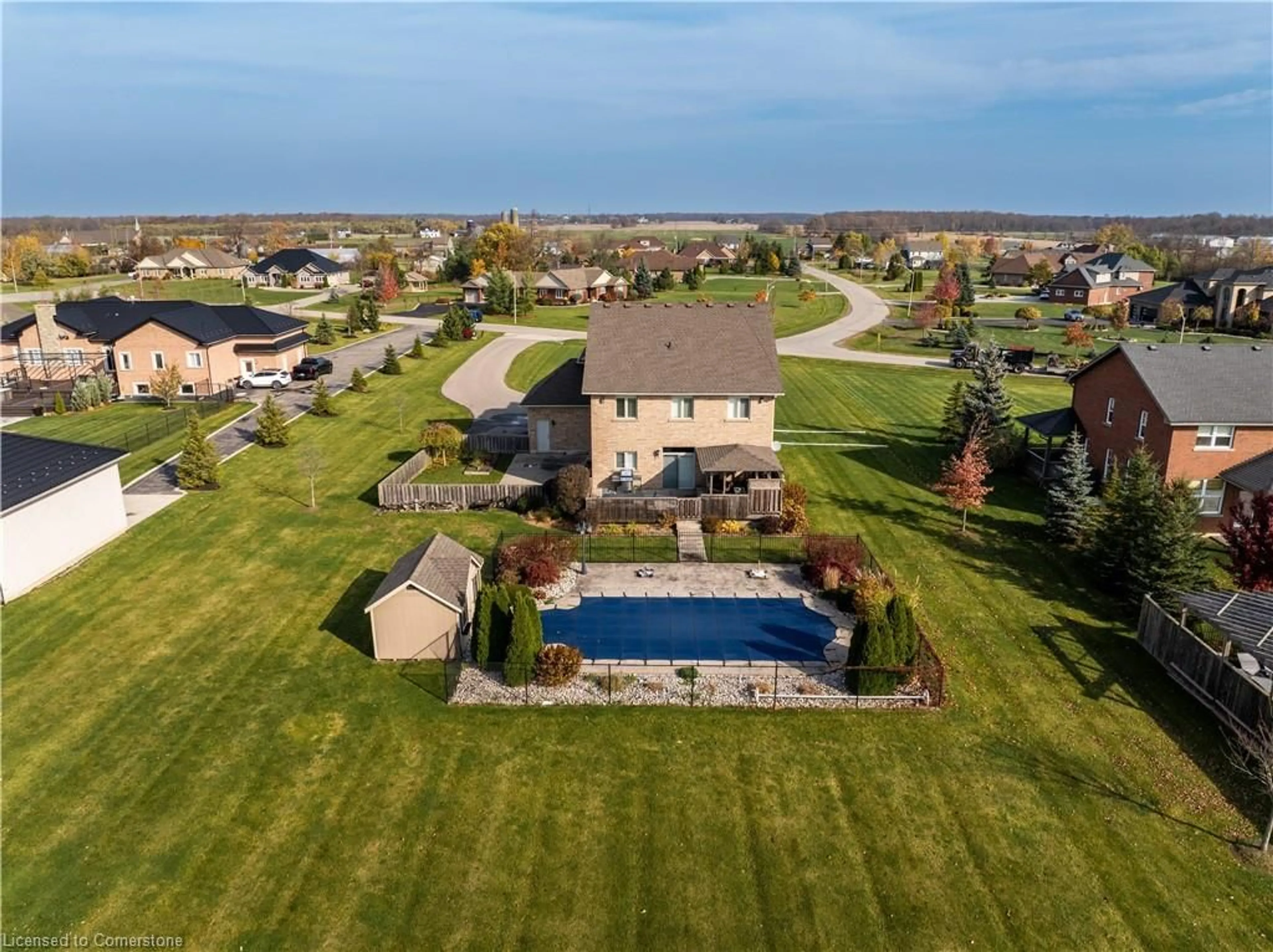 Frontside or backside of a home, the fenced backyard for 8036 Sheridan Crt, Grassie Ontario L0R 1M0