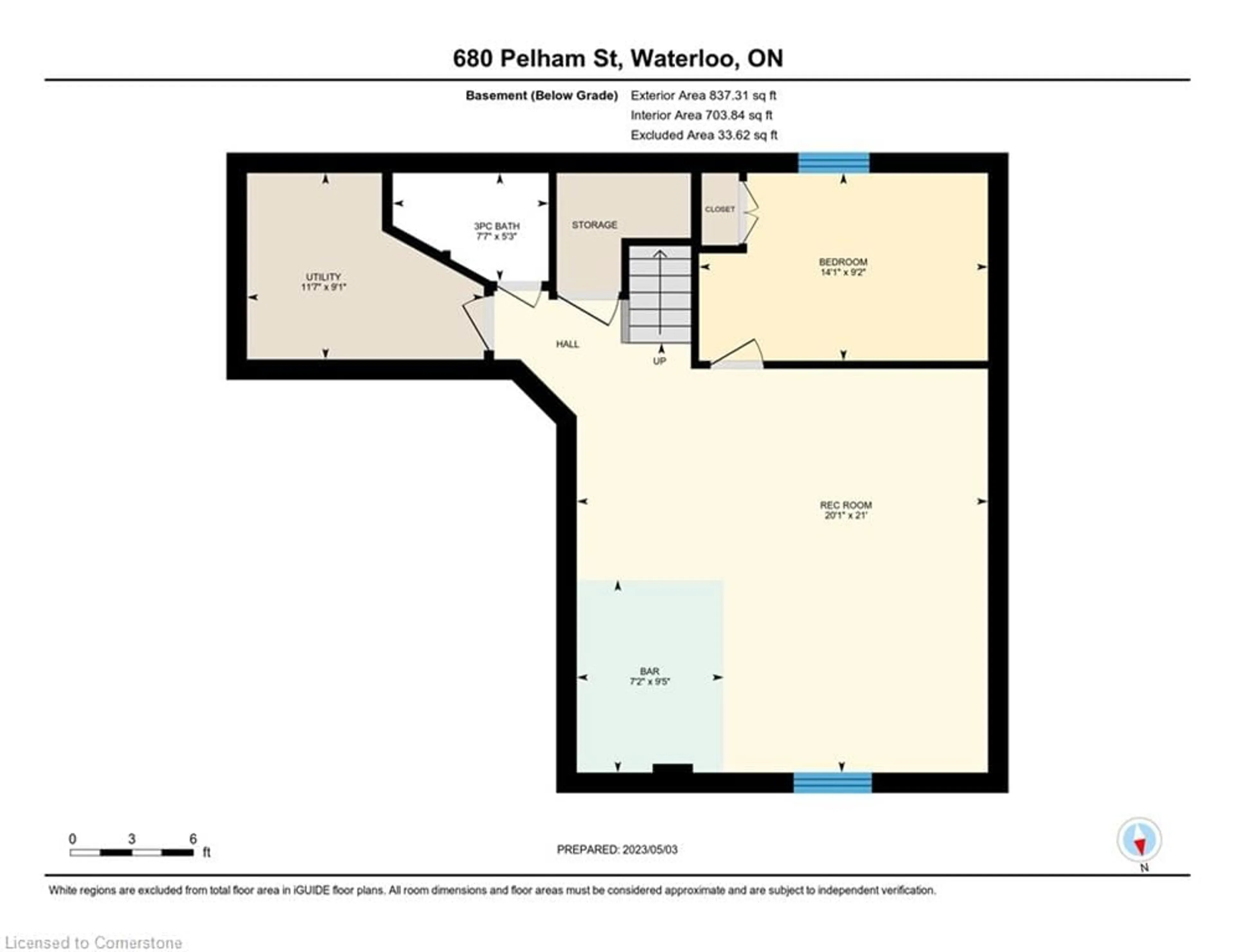 Floor plan for 680 Pelham St, Waterloo Ontario N2K 0C2