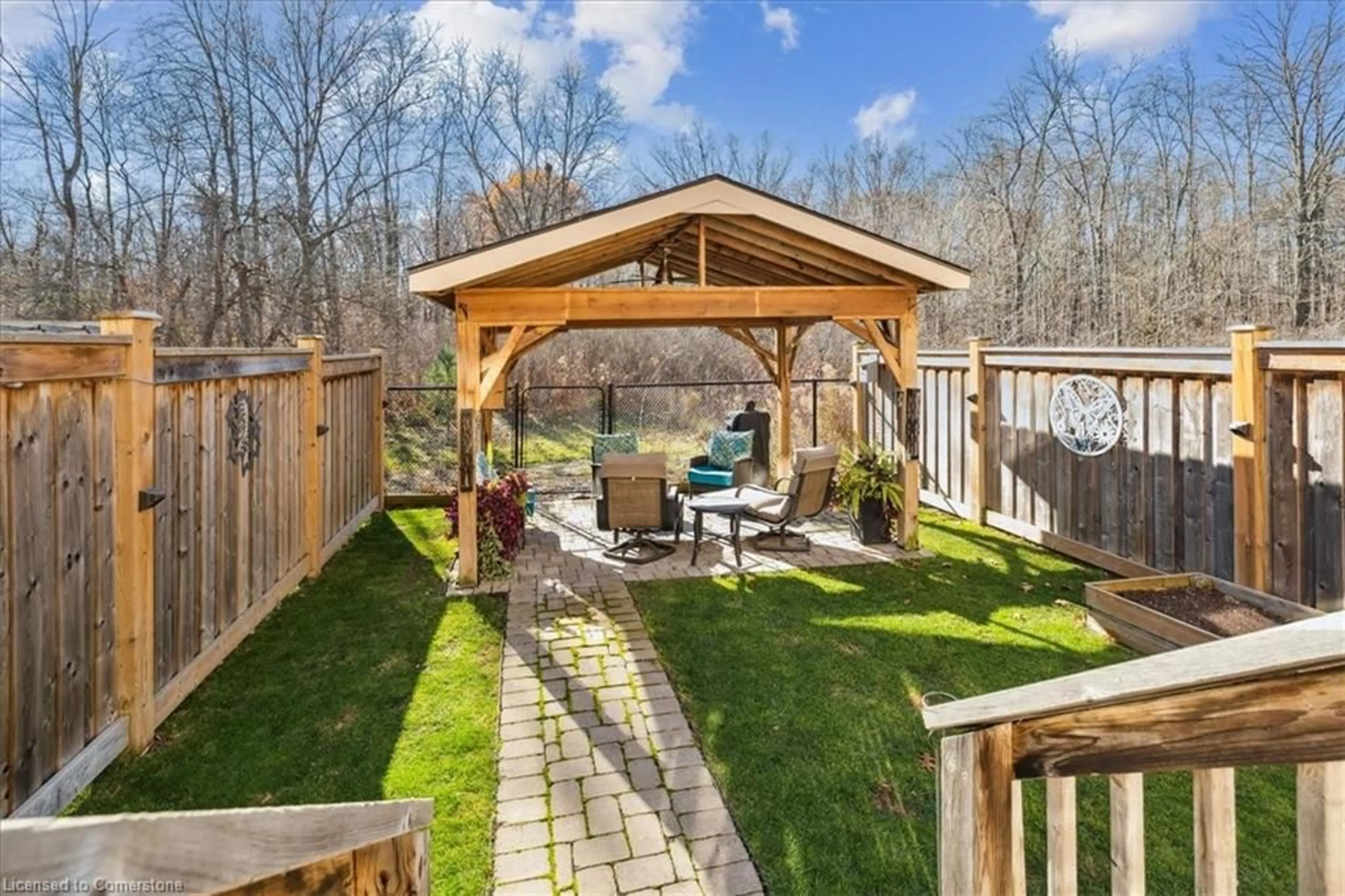 Patio, the fenced backyard for 127 Kinsman Dr, Binbrook Ontario L0R 1C0