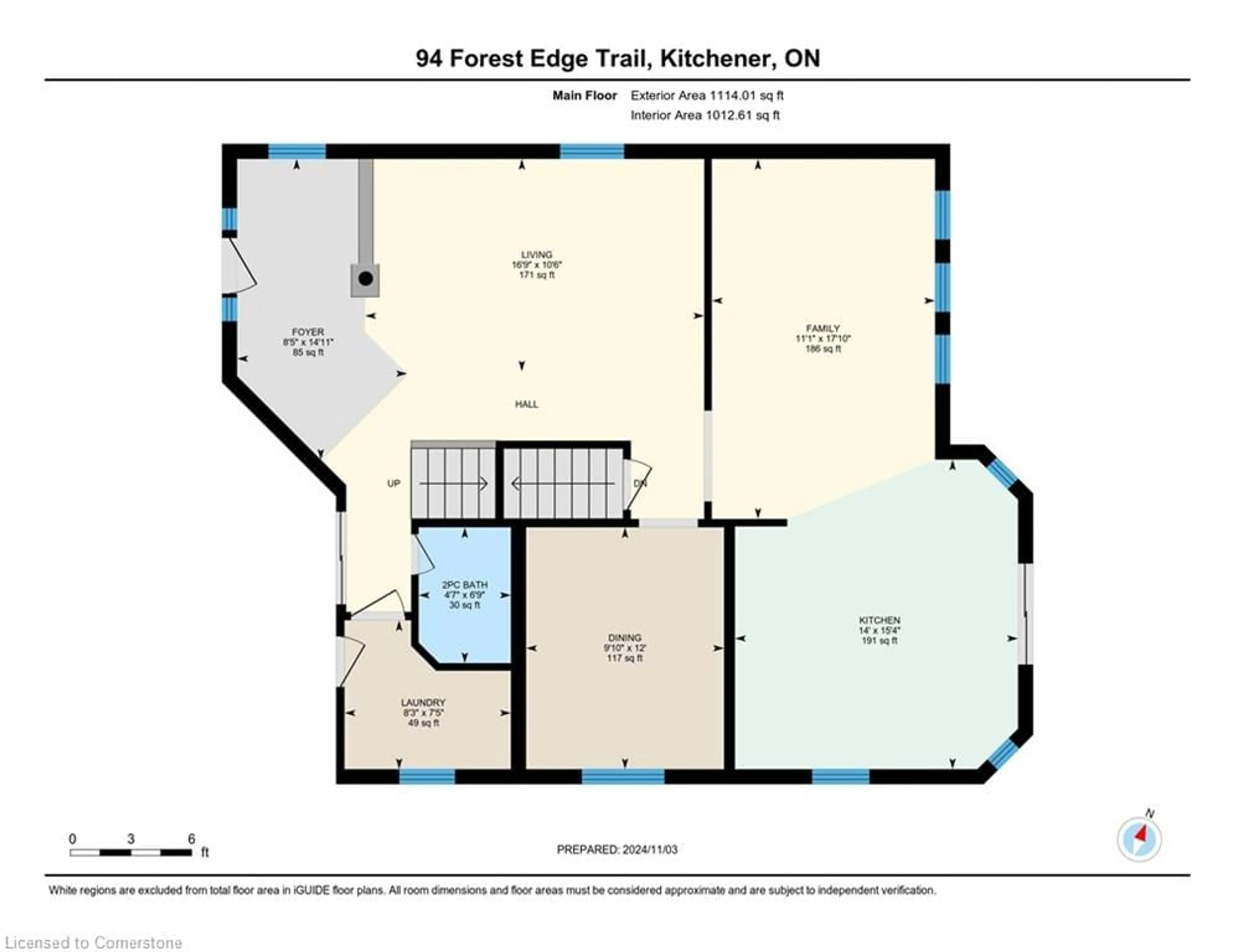 Floor plan for 94 Forest Edge Trail, Kitchener Ontario N2P 2L8