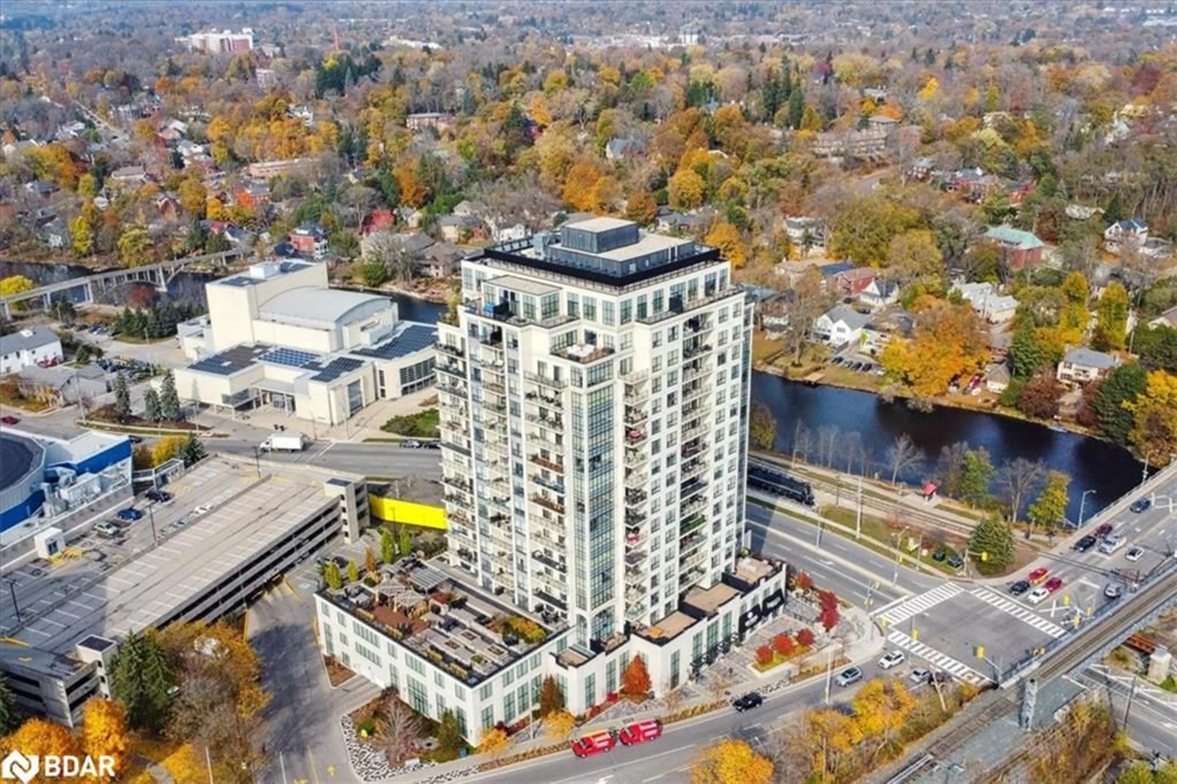 A pic from exterior of the house or condo, the view of city buildings for 160 Macdonell St #402, Guelph Ontario N1H 0A9