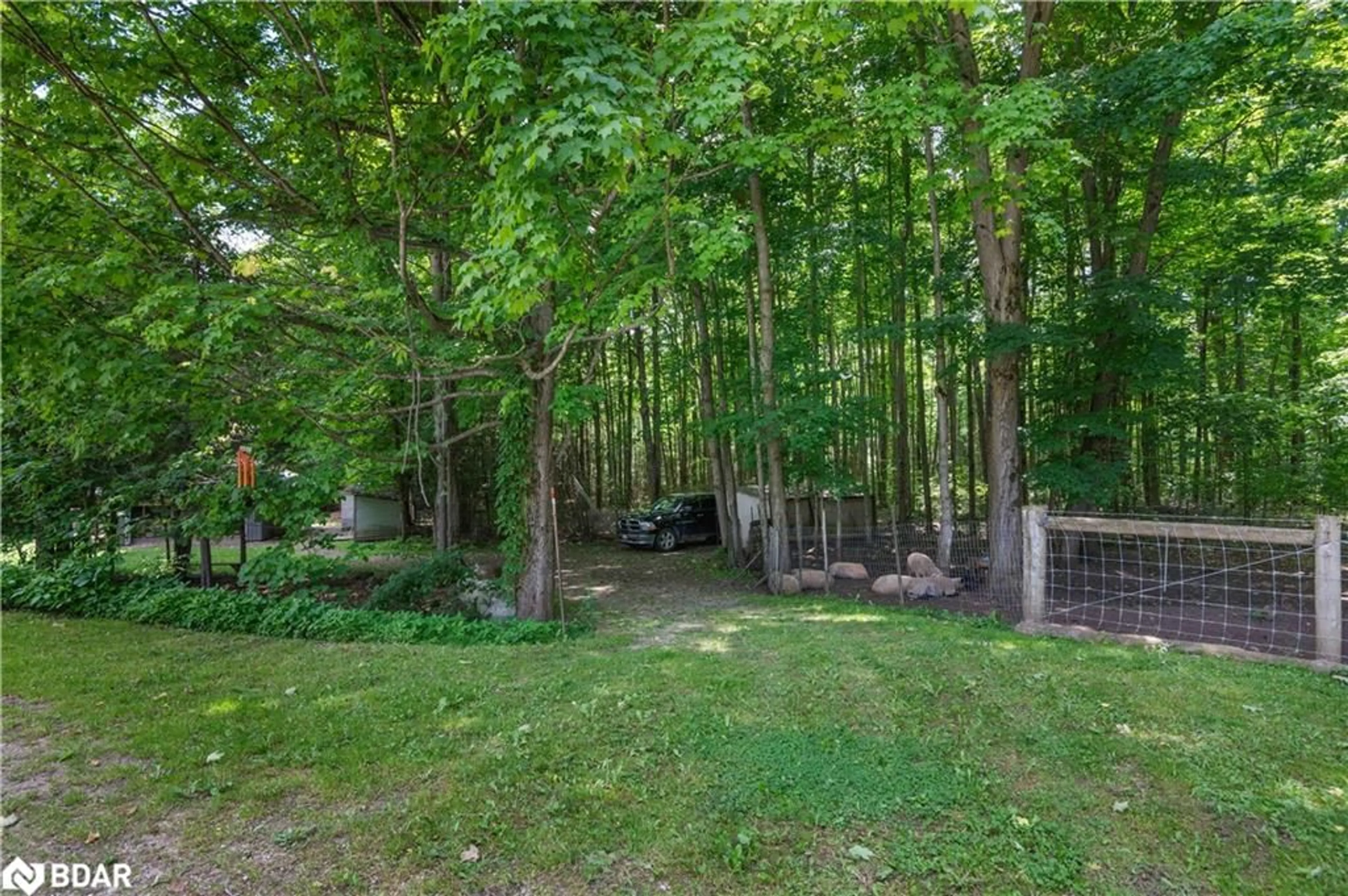 Patio, the fenced backyard for 346244 4th Concession B, Flesherton Ontario N0C 1E0