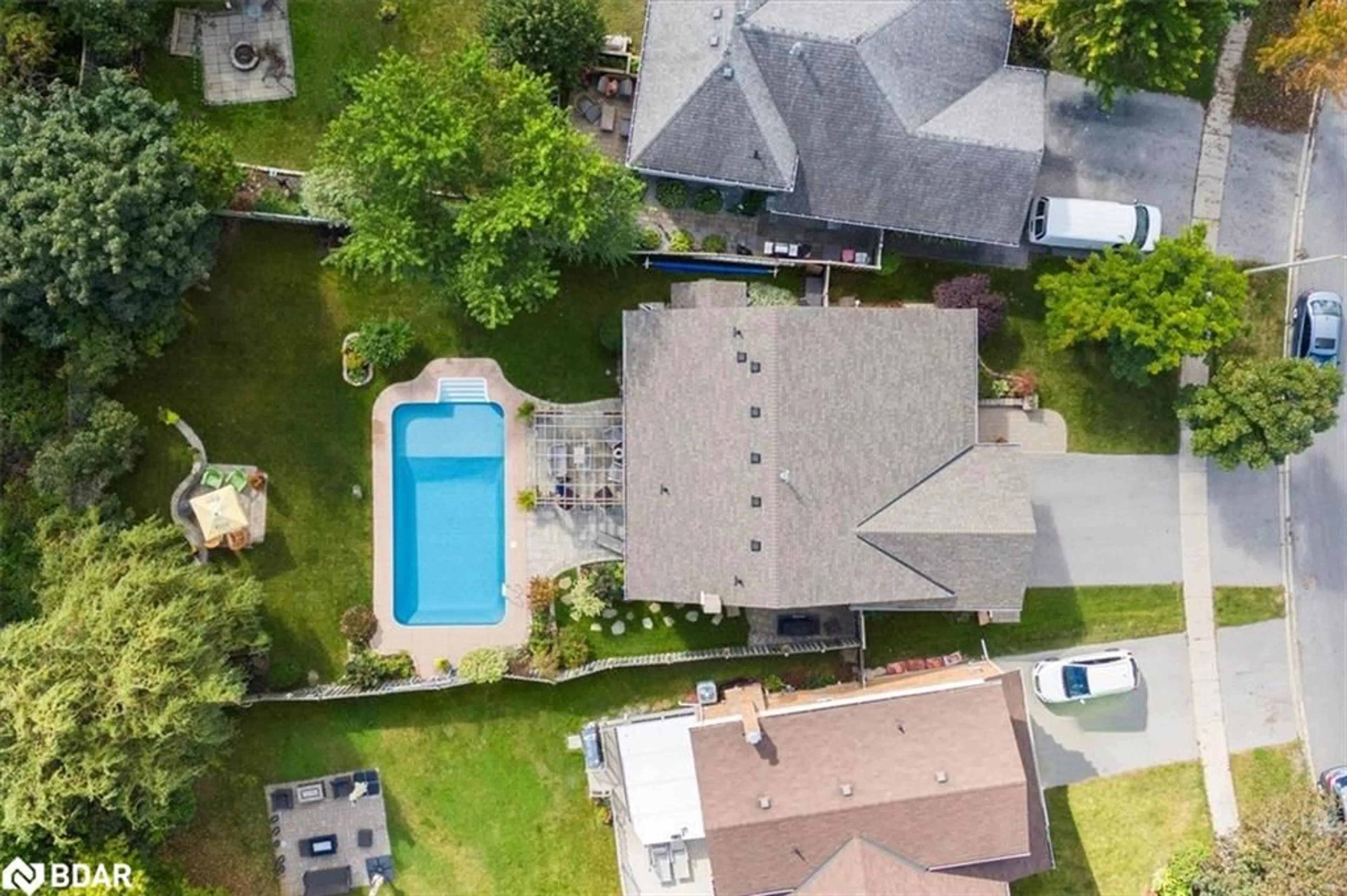 Frontside or backside of a home, the fenced backyard for 116 Herrell Ave, Barrie Ontario L4N 6V1