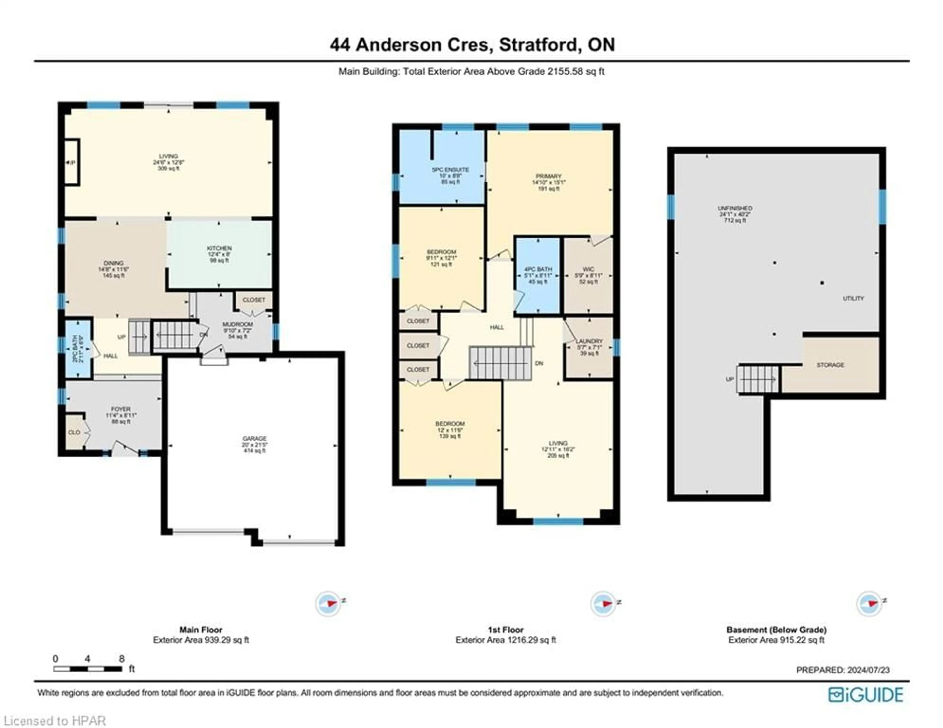 Floor plan for 44 Anderson Crescent, Stratford Ontario N5A 7S2