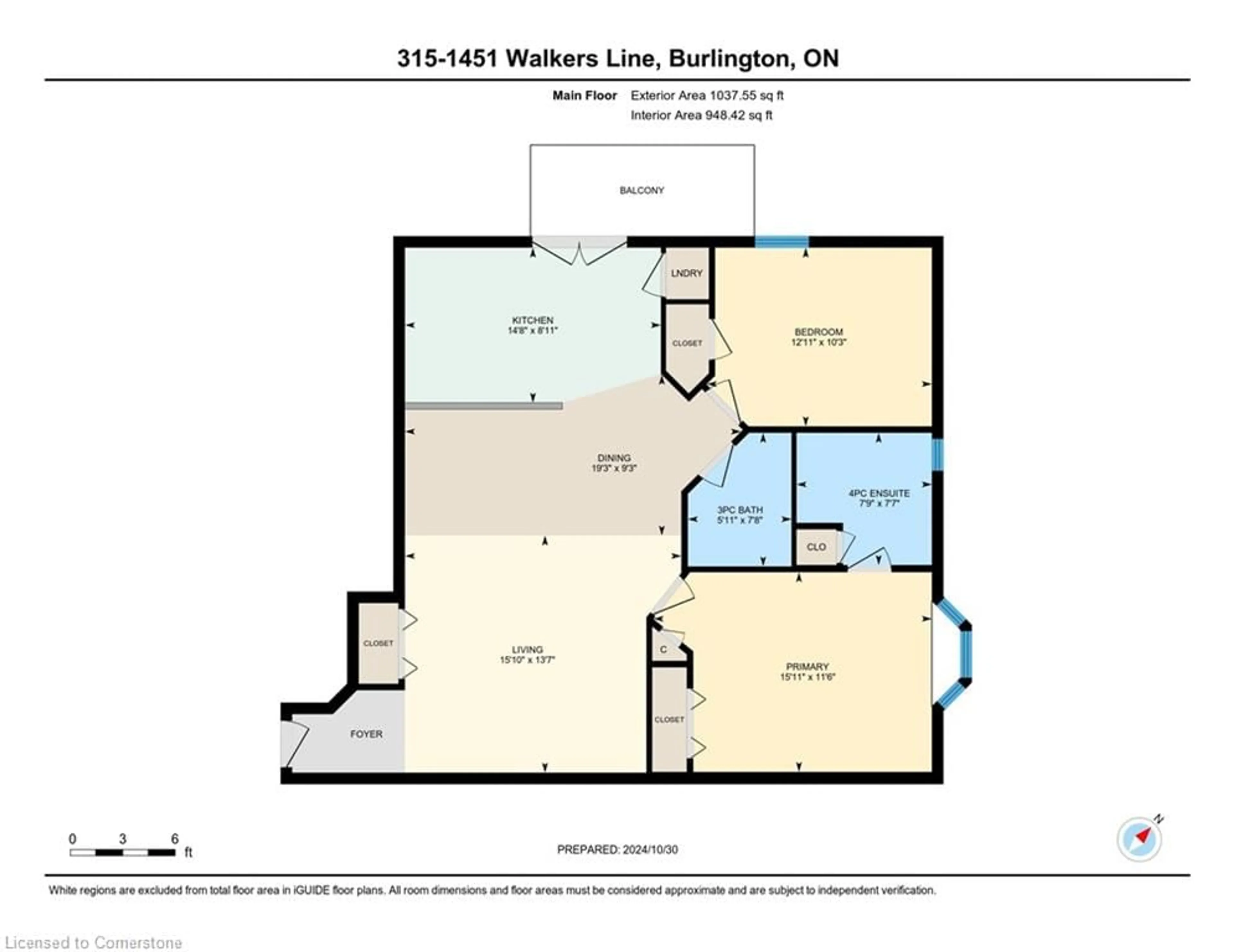 Floor plan for 1451 Walker's Line #315, Burlington Ontario L7M 4P1