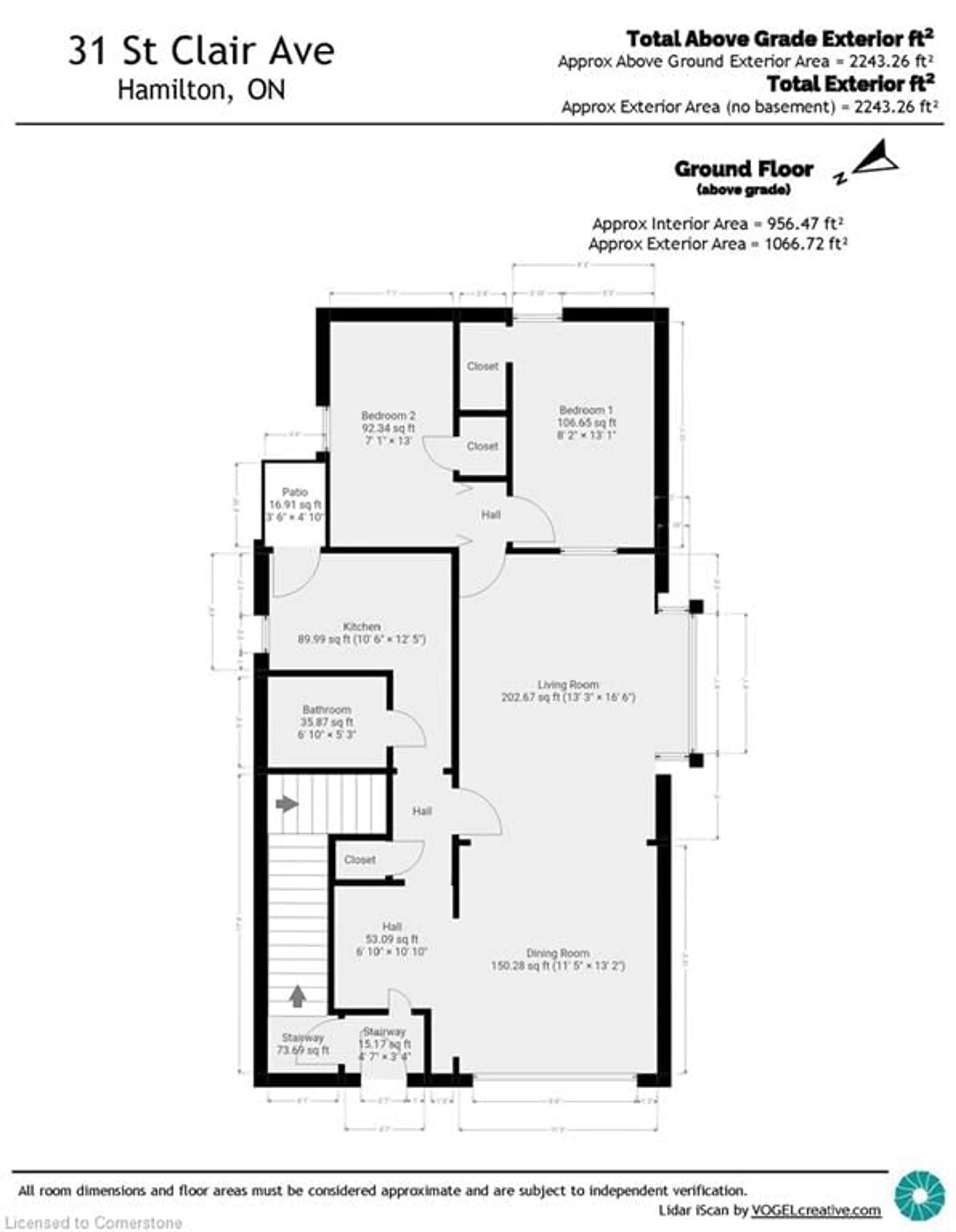 Floor plan for 31 St Clair Ave, Hamilton Ontario L8M 2N4