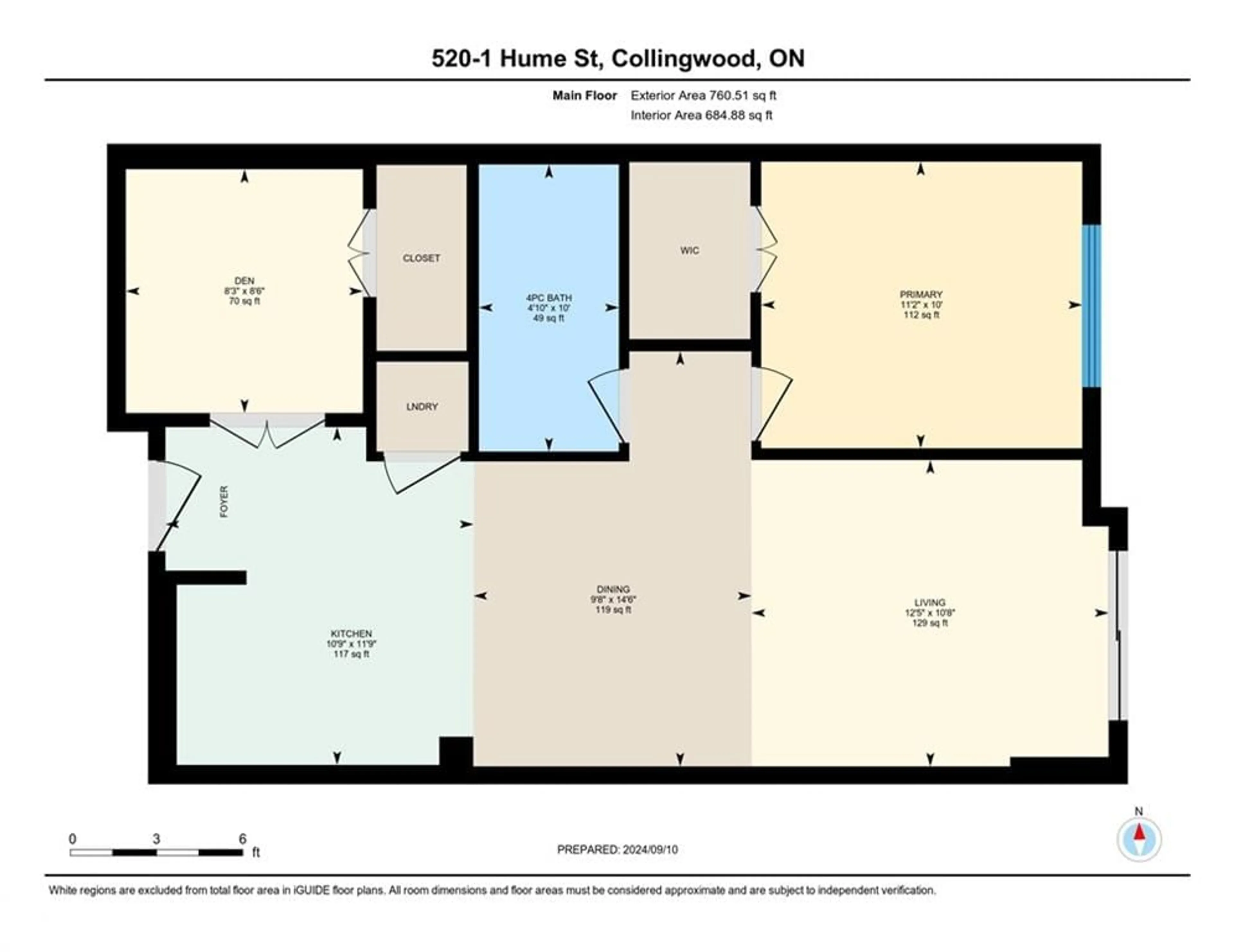 Floor plan for 1 Hume St #520, Collingwood Ontario L9Y 0X3