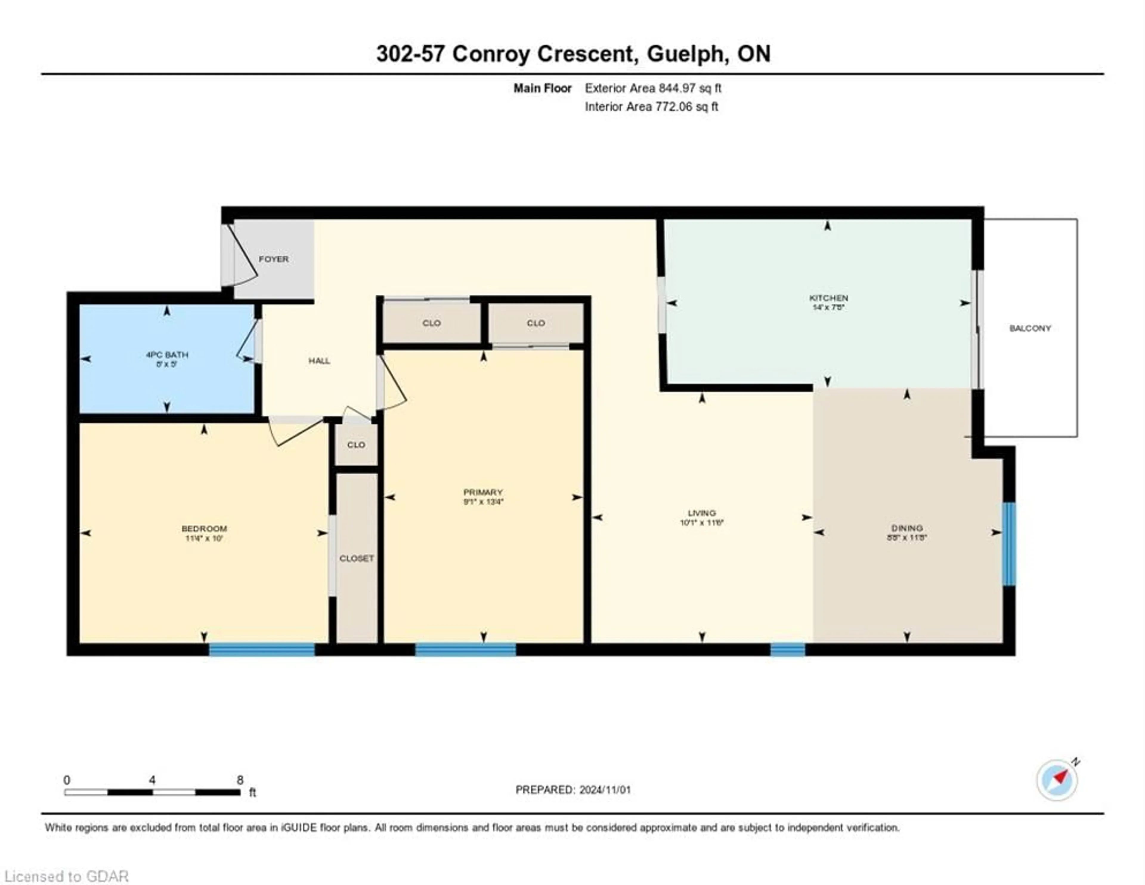 Floor plan for 57 Conroy Cres #302, Guelph Ontario N1G 2V5