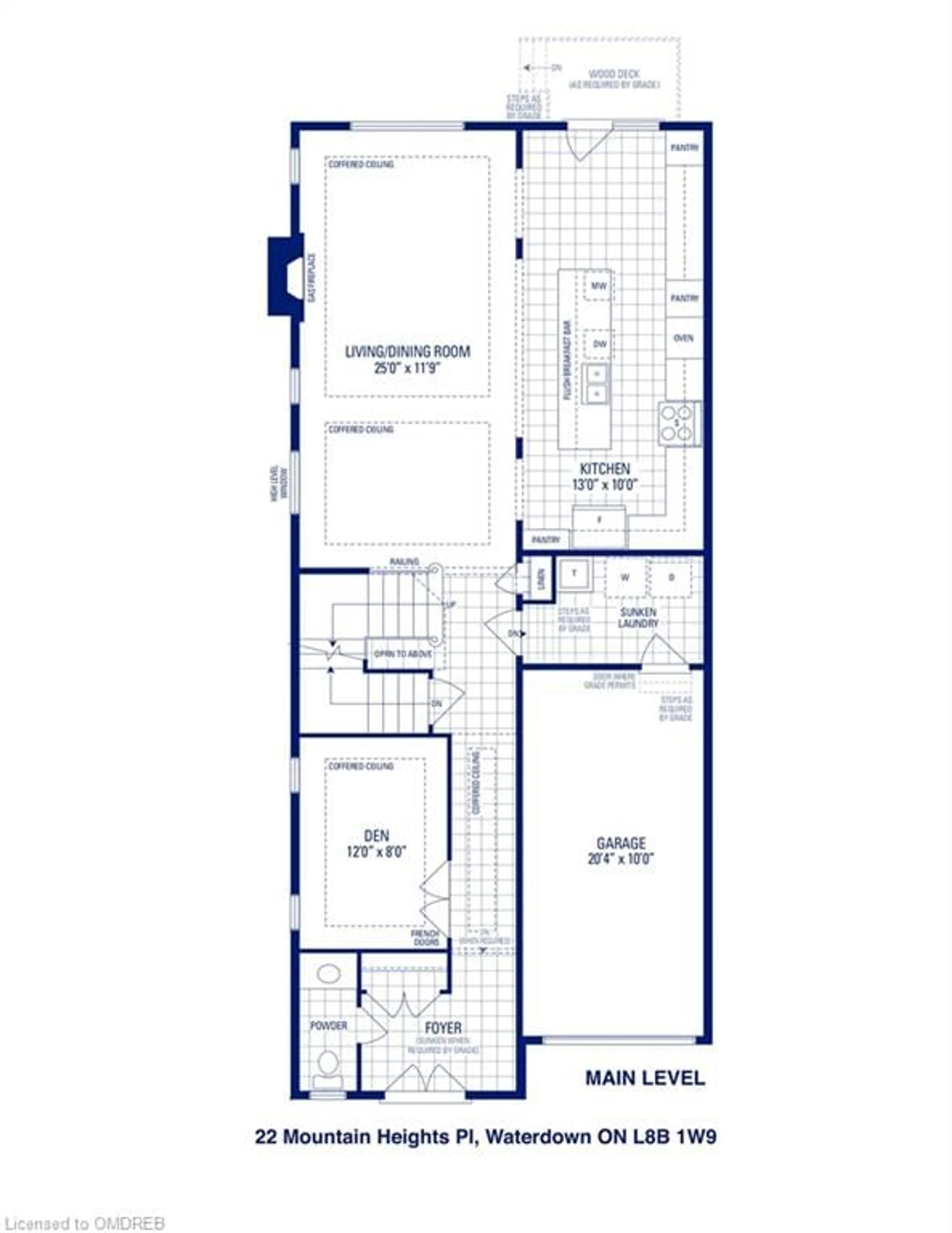 Floor plan for 22 Mountain Heights Place, Waterdown Ontario L8B 1X7