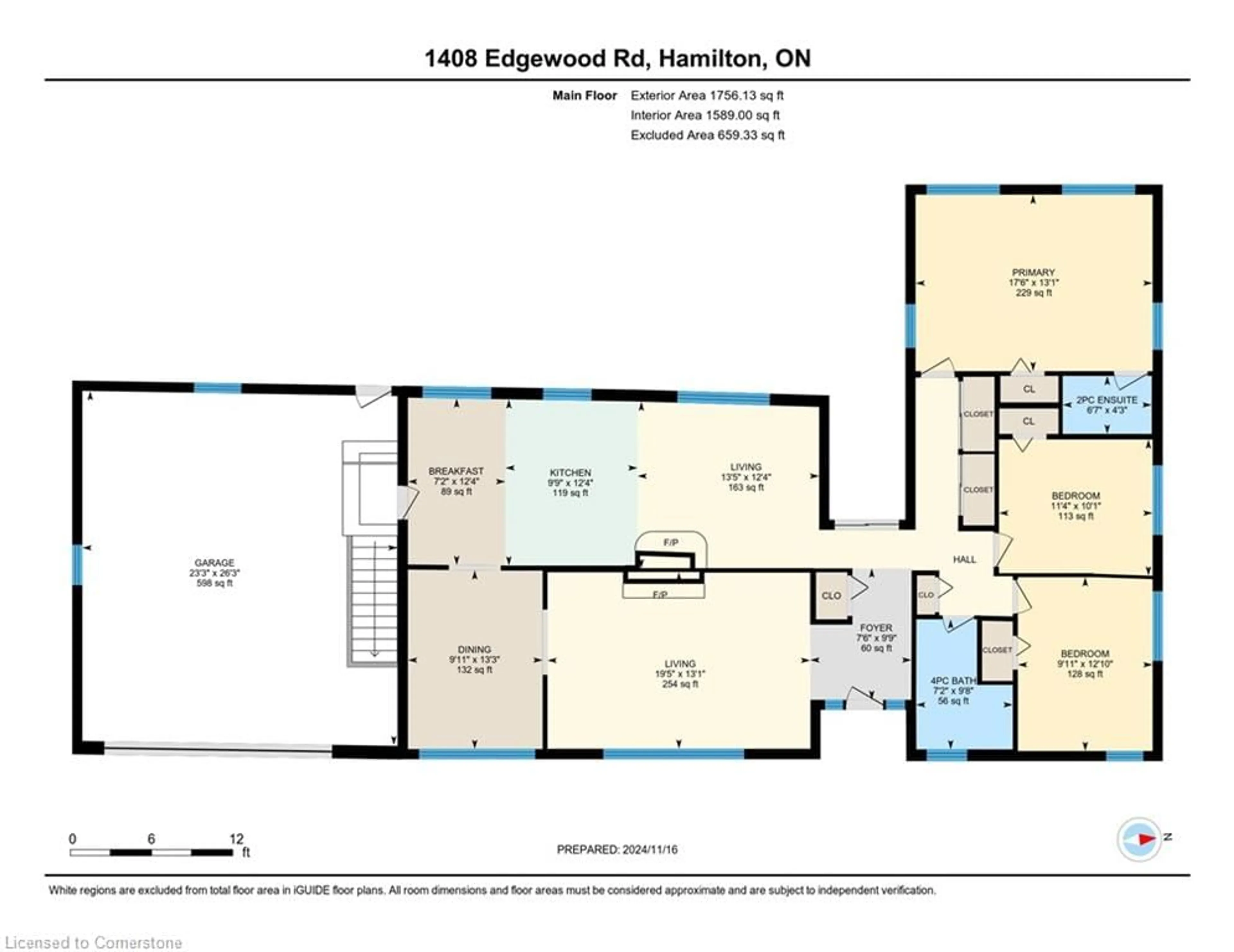 Floor plan for 1408 Edgewood Rd, Hamilton Ontario L8N 2Z7