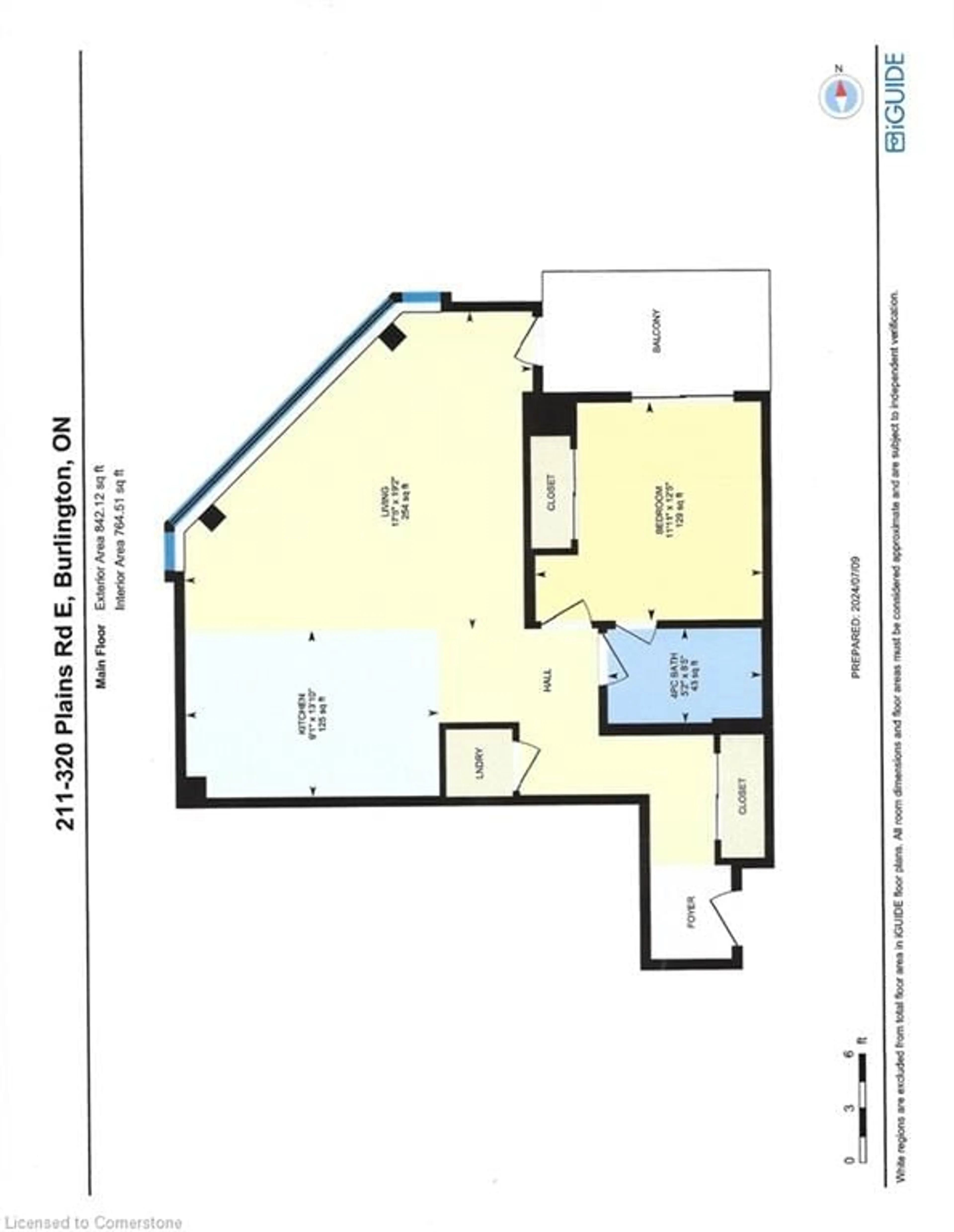 Floor plan for 320 Plains Rd #211, Burlington Ontario L7T 0C1